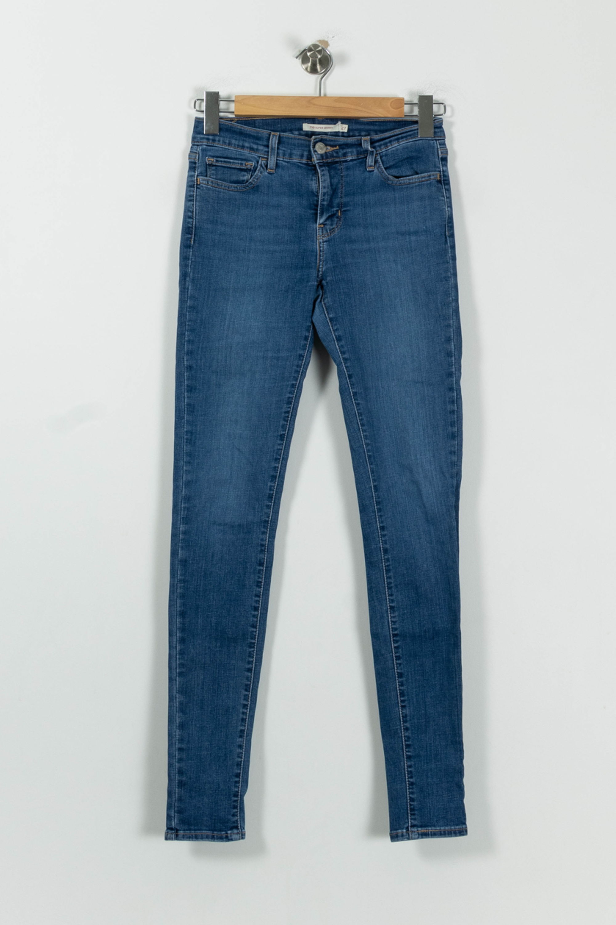 Cropped slim jeans with studs LEVI'S - Seconde main Blue
