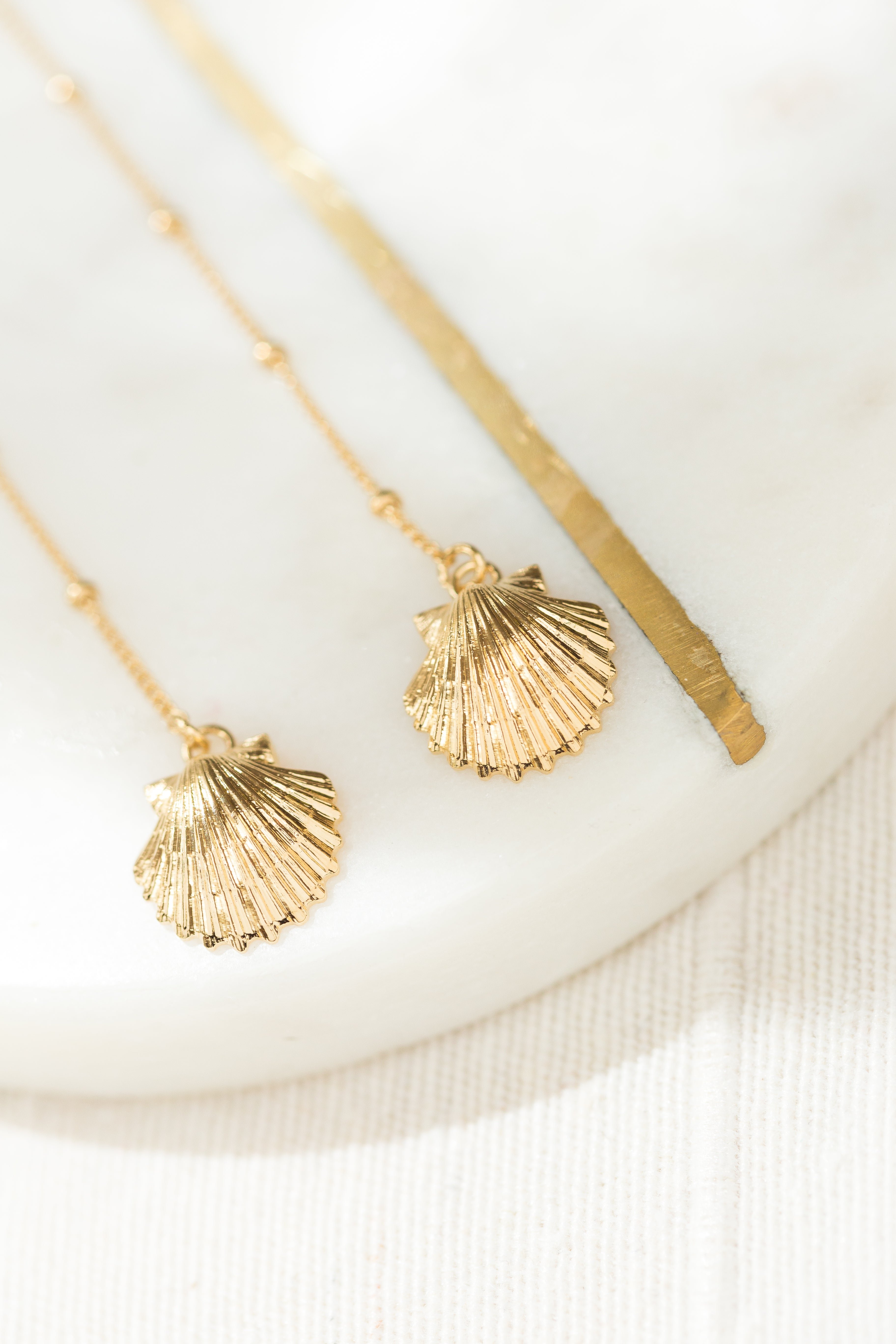 Silver-plated seashell drop earrings MONSIEUR SIMONE Golden