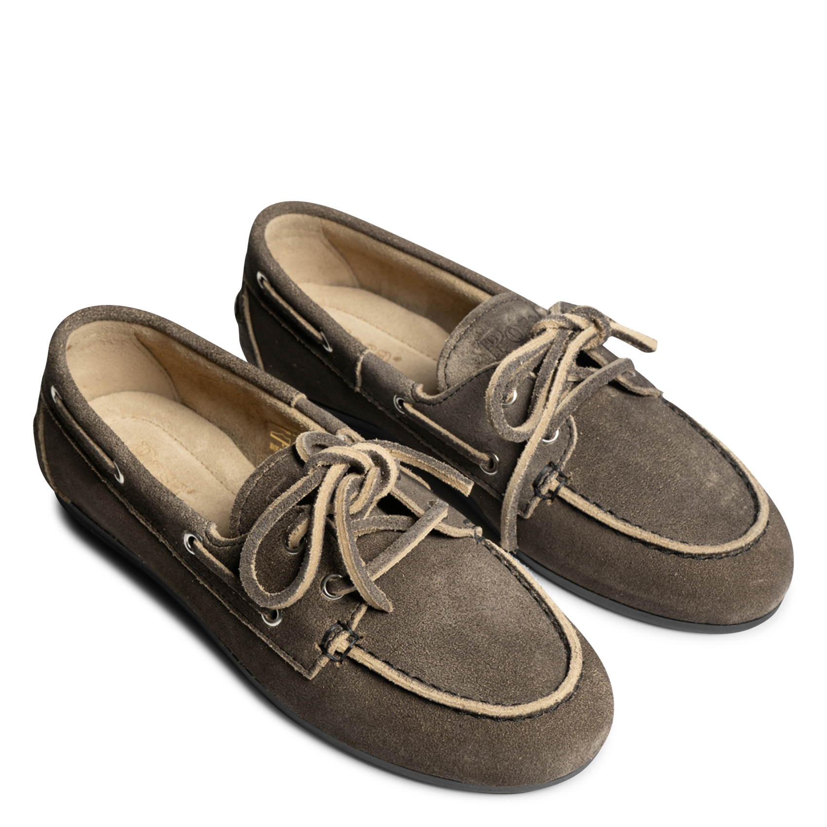Leather boat shoes POSA Grey