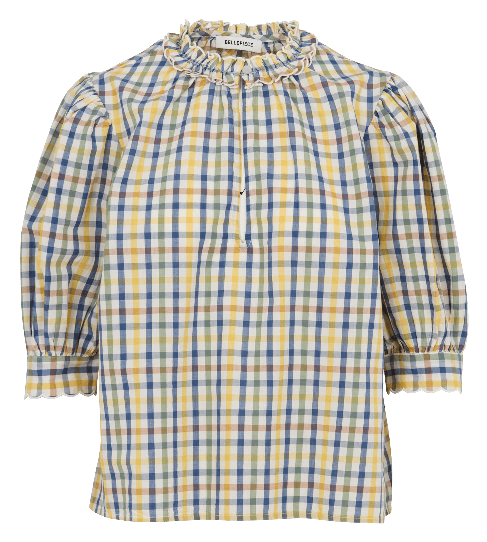 Top droit col rond en coton imprimé BELLEPIECE Multicolore