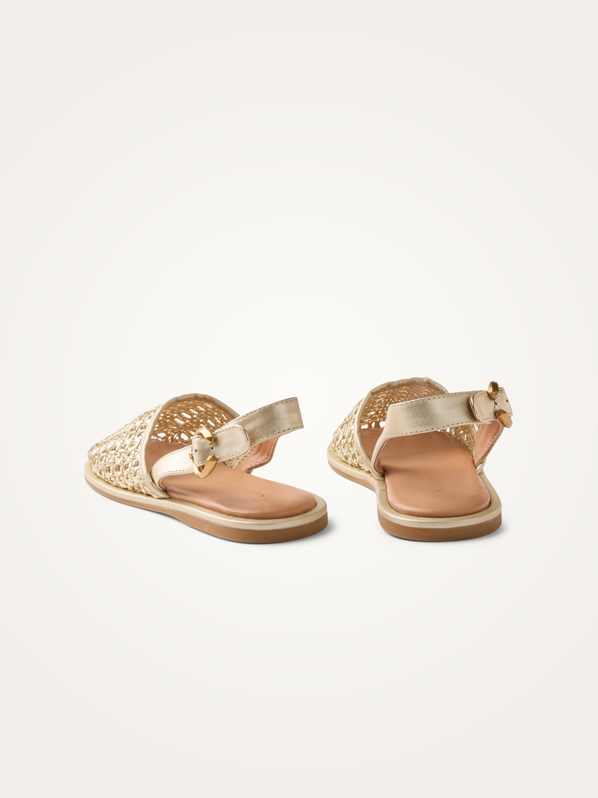 Woven slingback sandals with strap VANESSA WU Golden