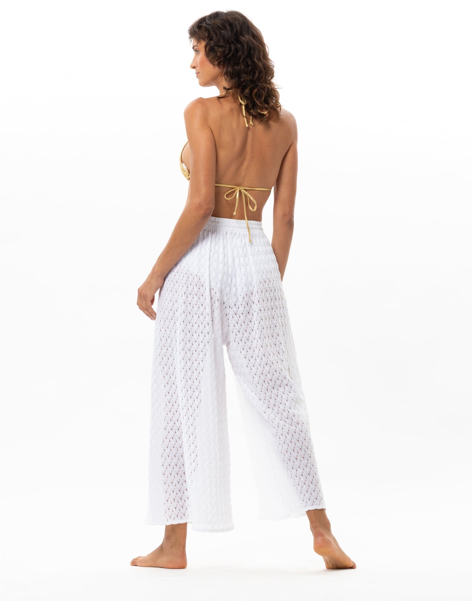 Pantalon en maille ajourée LE CHAT Blanc