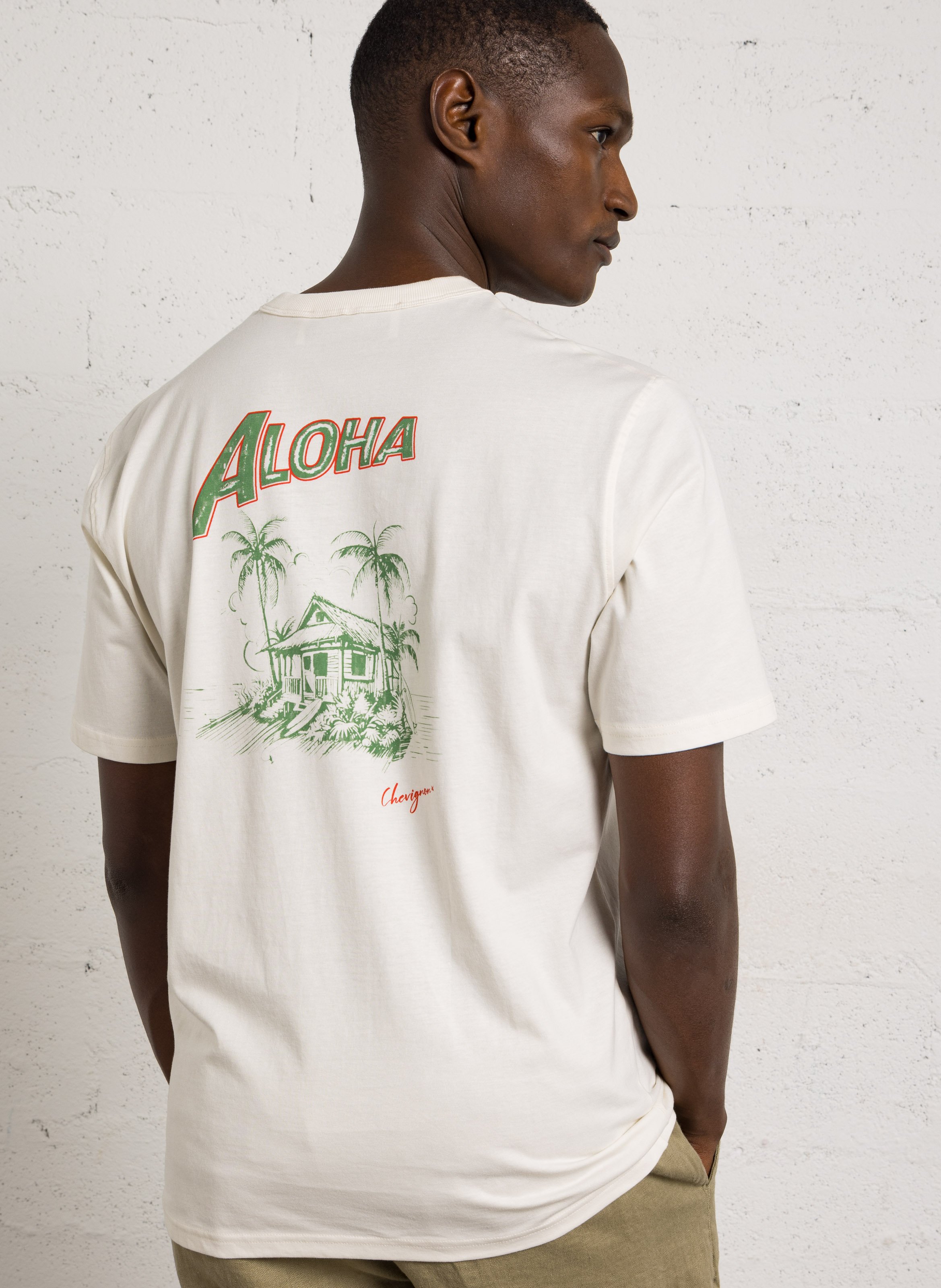 T-Shirt mit geradem Schnitt und Bio-Baumwolle bedruckt CHEVIGNON Weiss