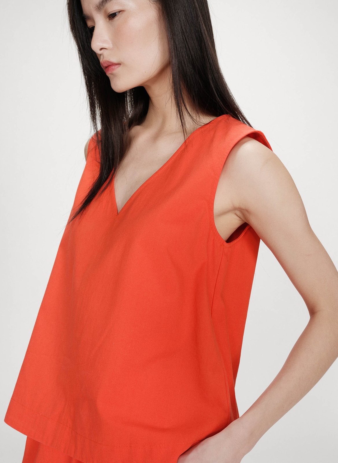 Top col v  GRACE ET MILA Rouge