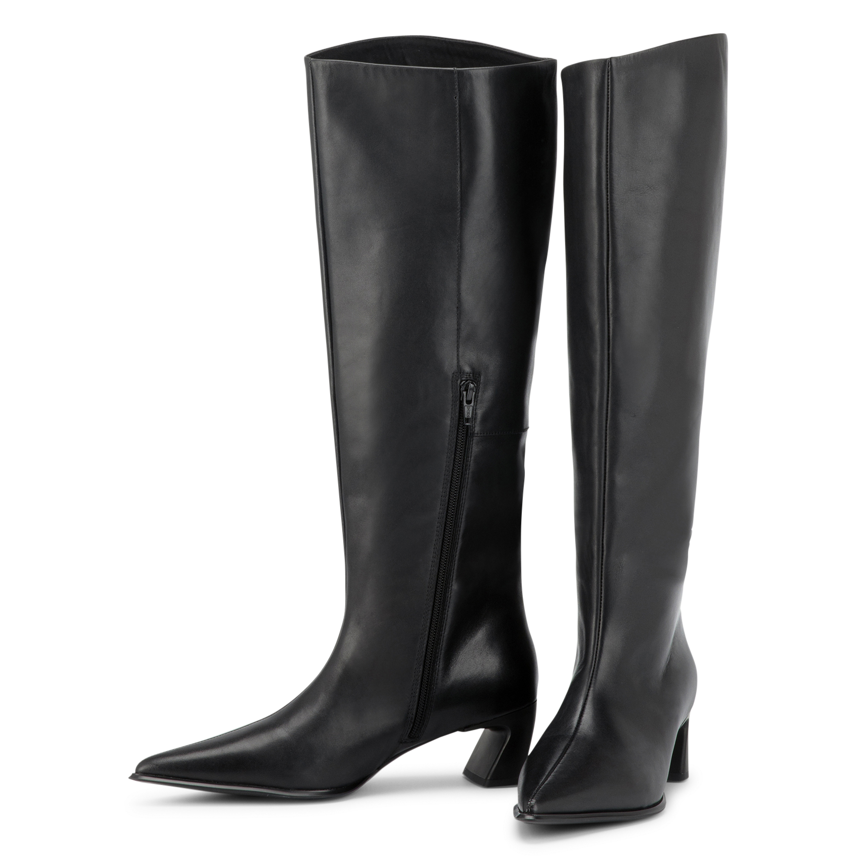 High leather pointed toe boots VAGABOND Black