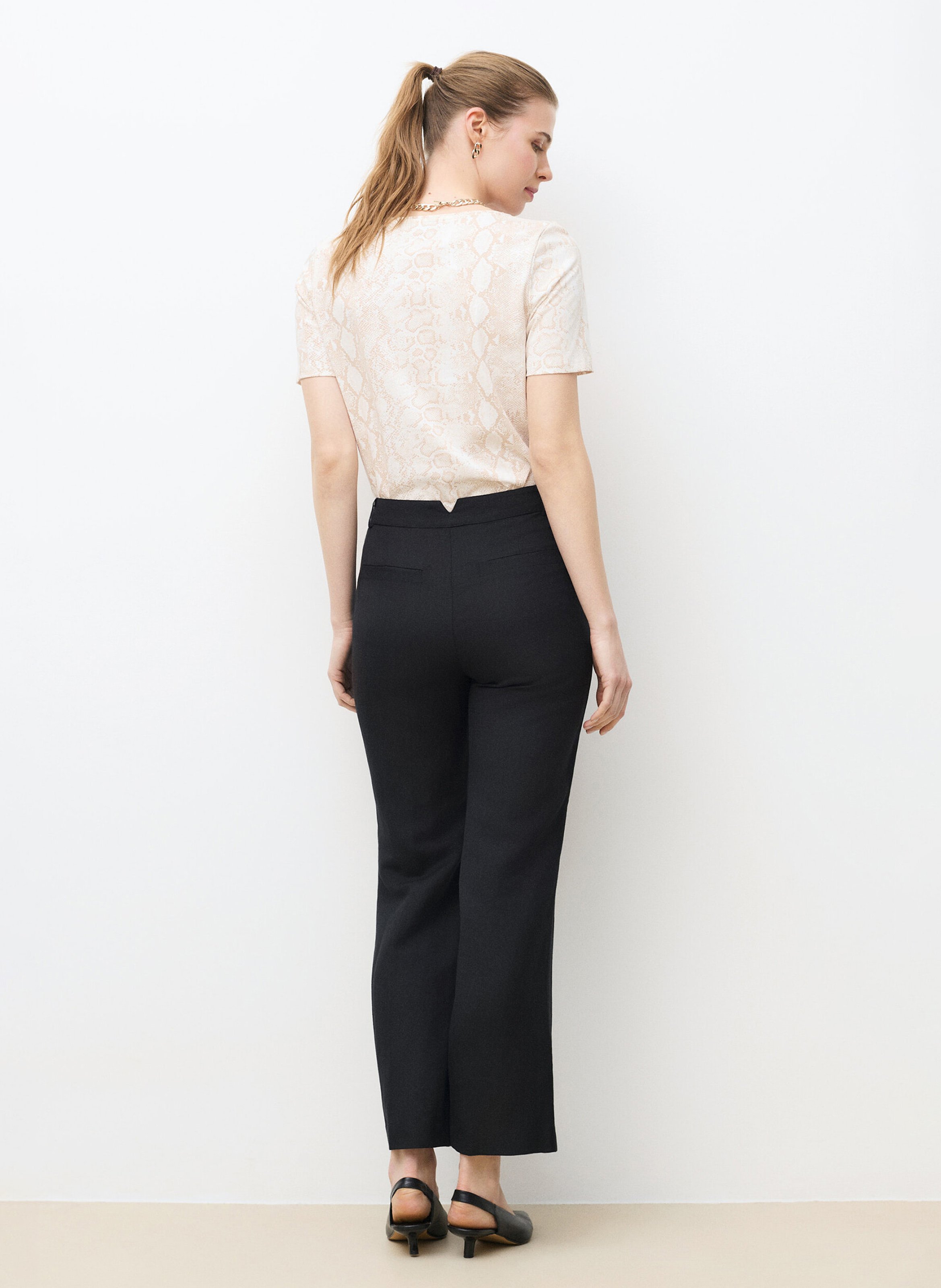 Pantalon droit taille haute uni CAROLL Noir