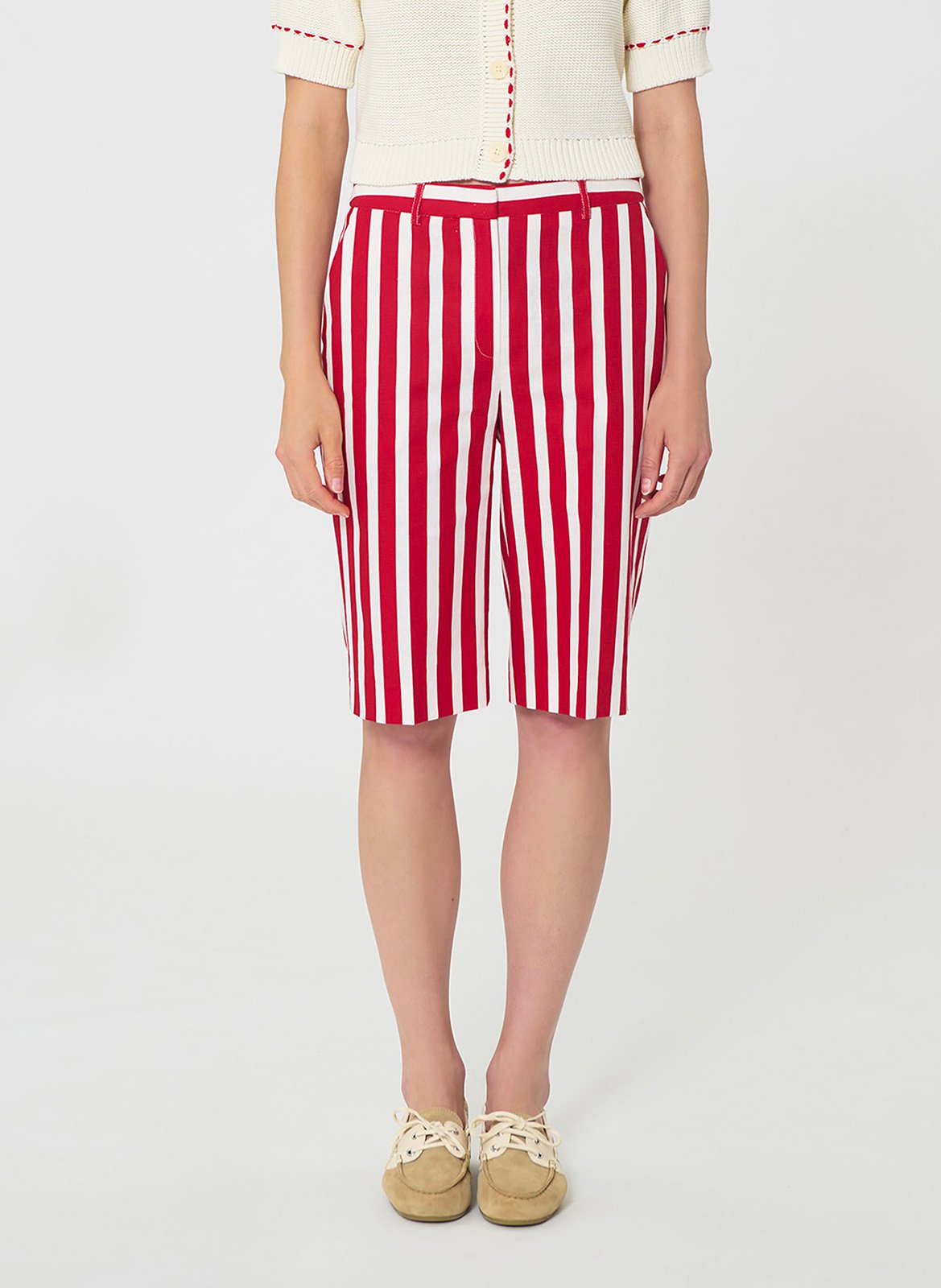 Short droit en lin mélangé TARA JARMON Rouge