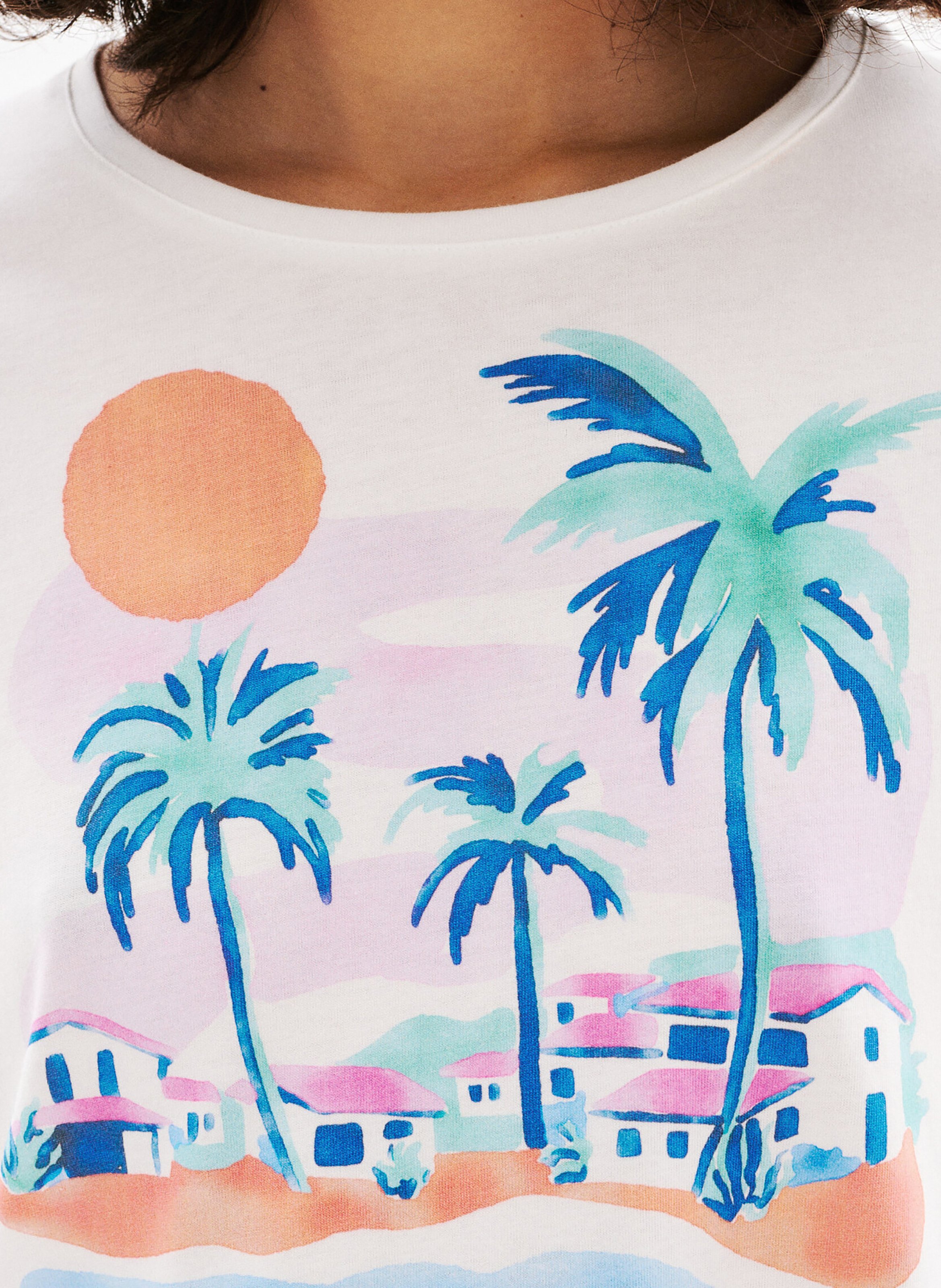 Tee-shirt col rond à imprimé CAROLL Beige