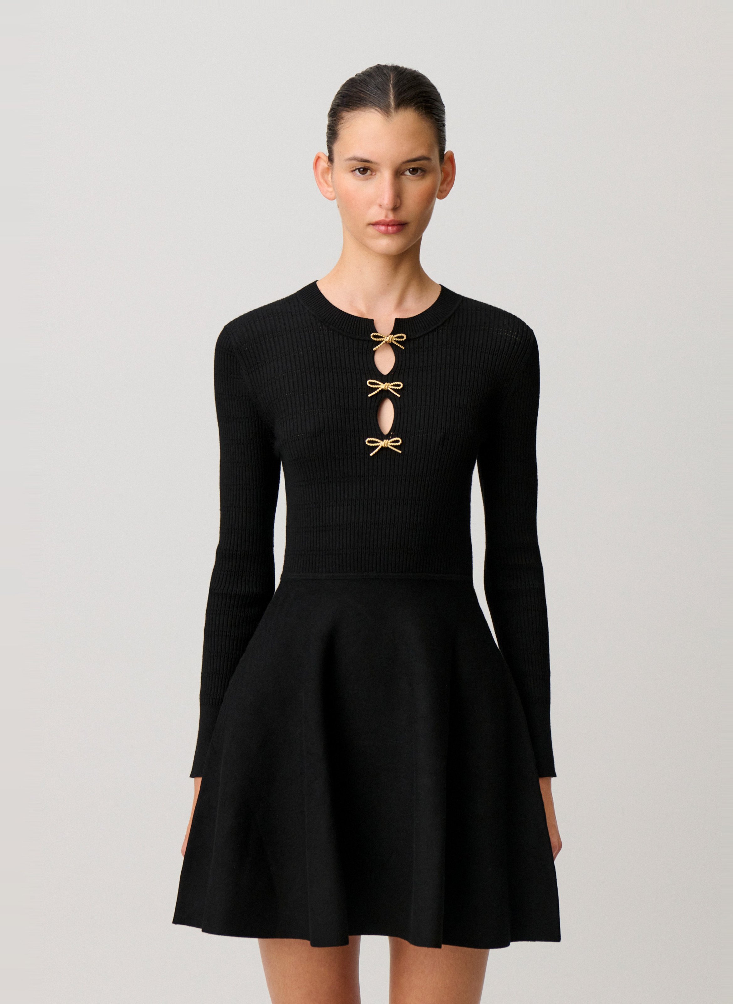 Robe courte cintrée à détails nœuds CLAUDIE PIERLOT Noir