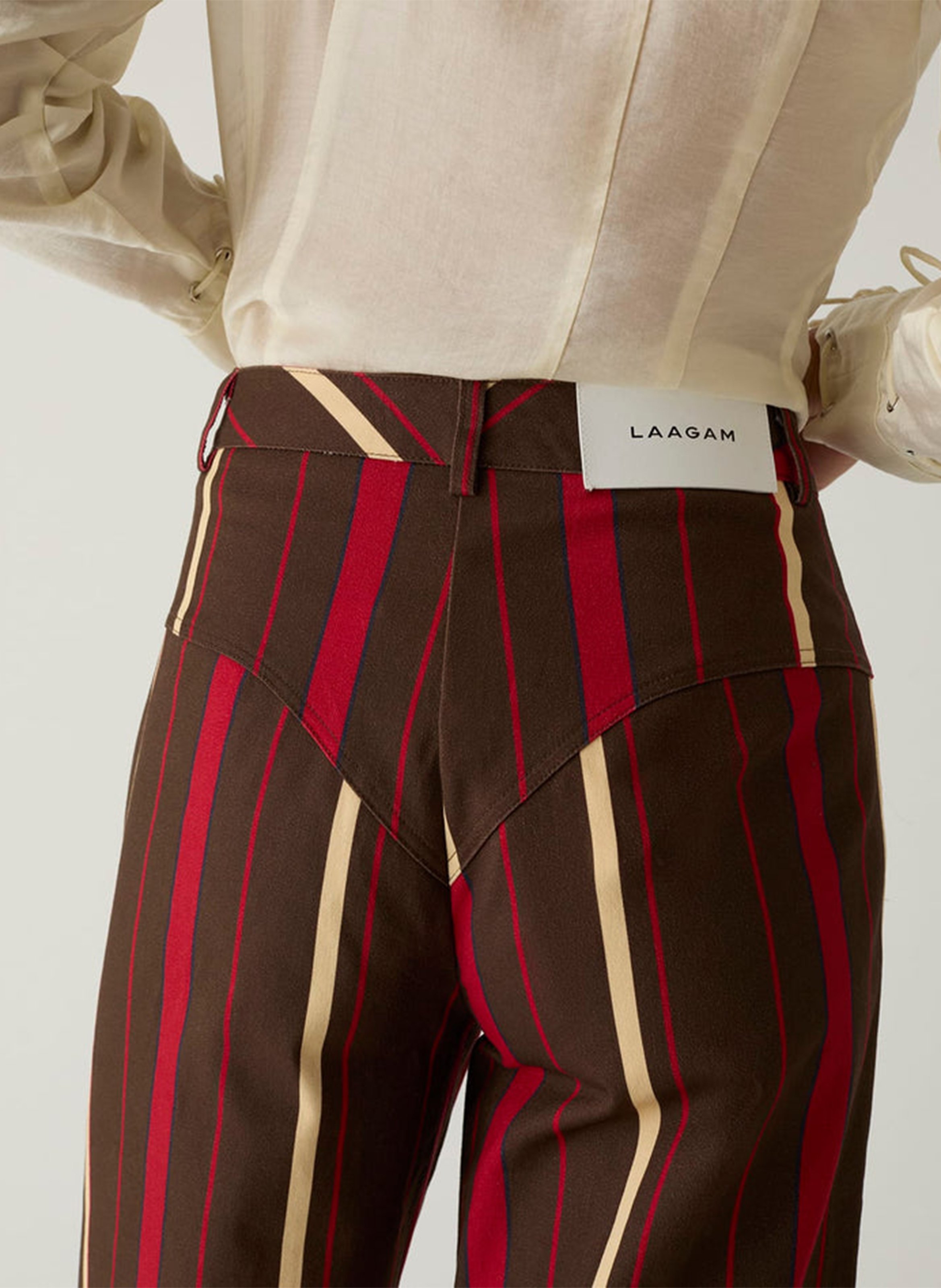 Pantalon droit en coton mélangé LAAGAM Marron