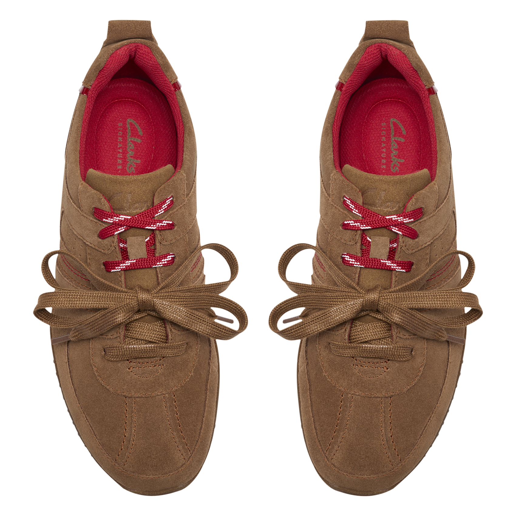 Sneakers MERIDOR LACE met veters van leer CLARKS Bruin