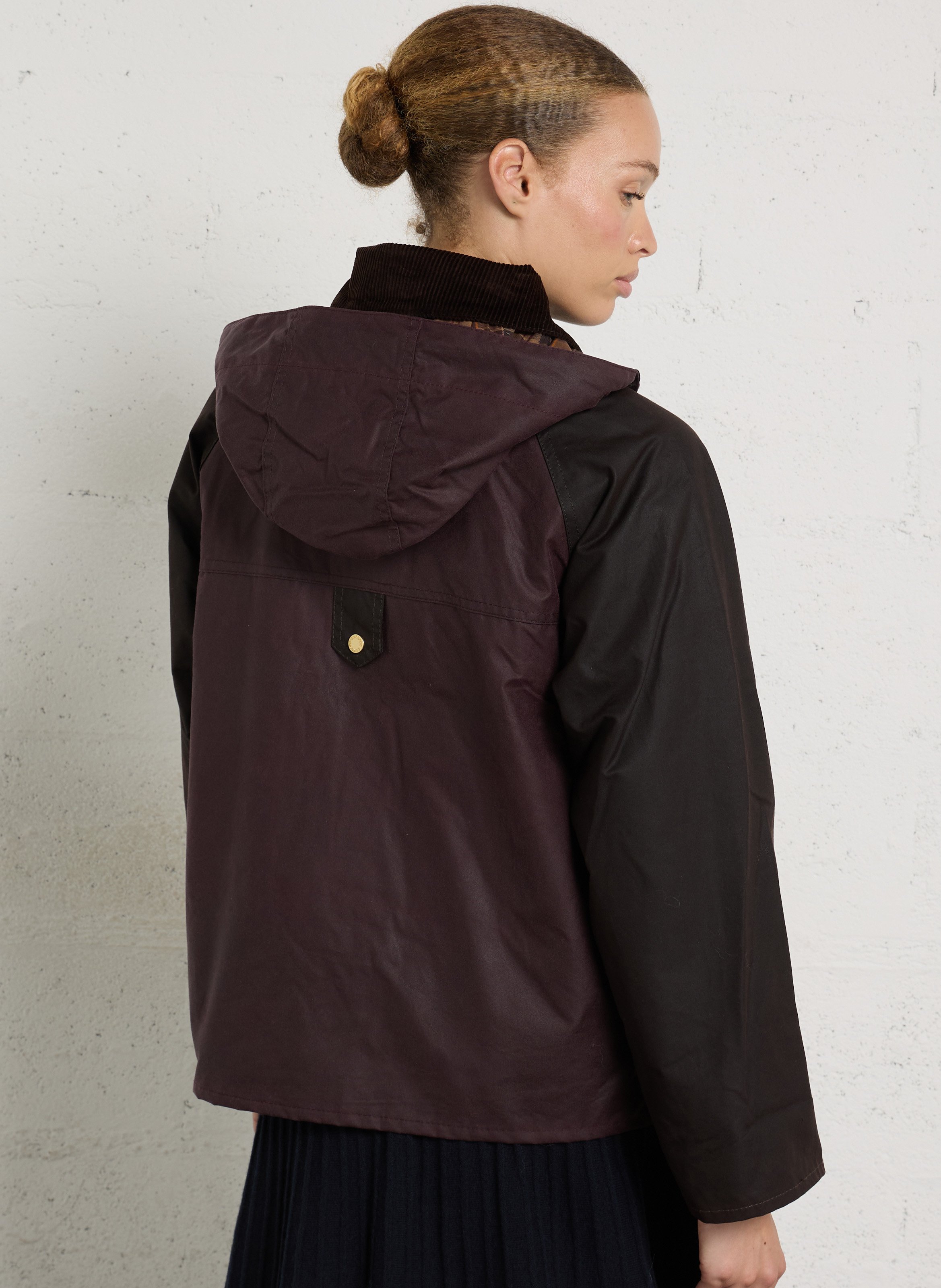 Weite Kapuzenjacke aus Baumwolle BARBOUR Braun