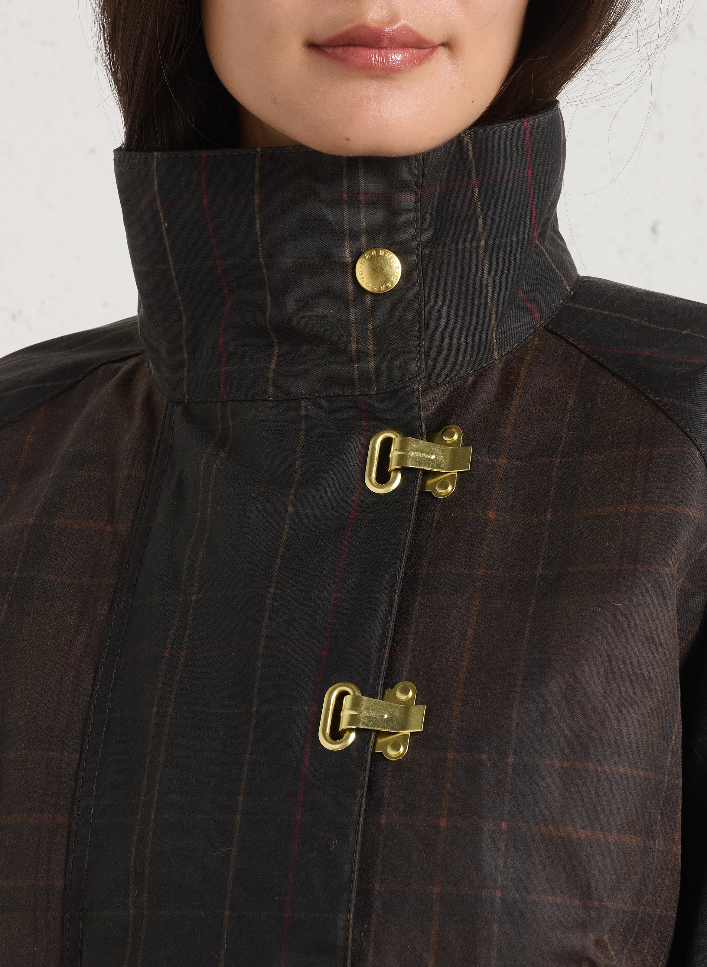 Ruime jas met opstaande kraag van katoen BARBOUR Kaki
