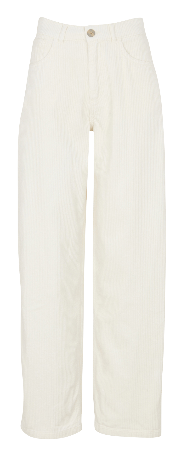Ribbed straight leg cotton pants THE NEW SOCIETY White