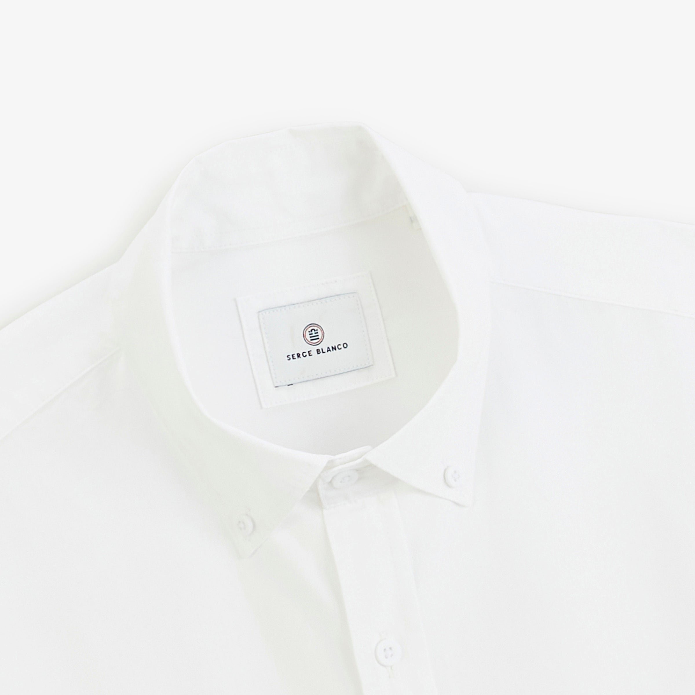 White cotton poplin long-sleeve shirt SERGE BLANCO White