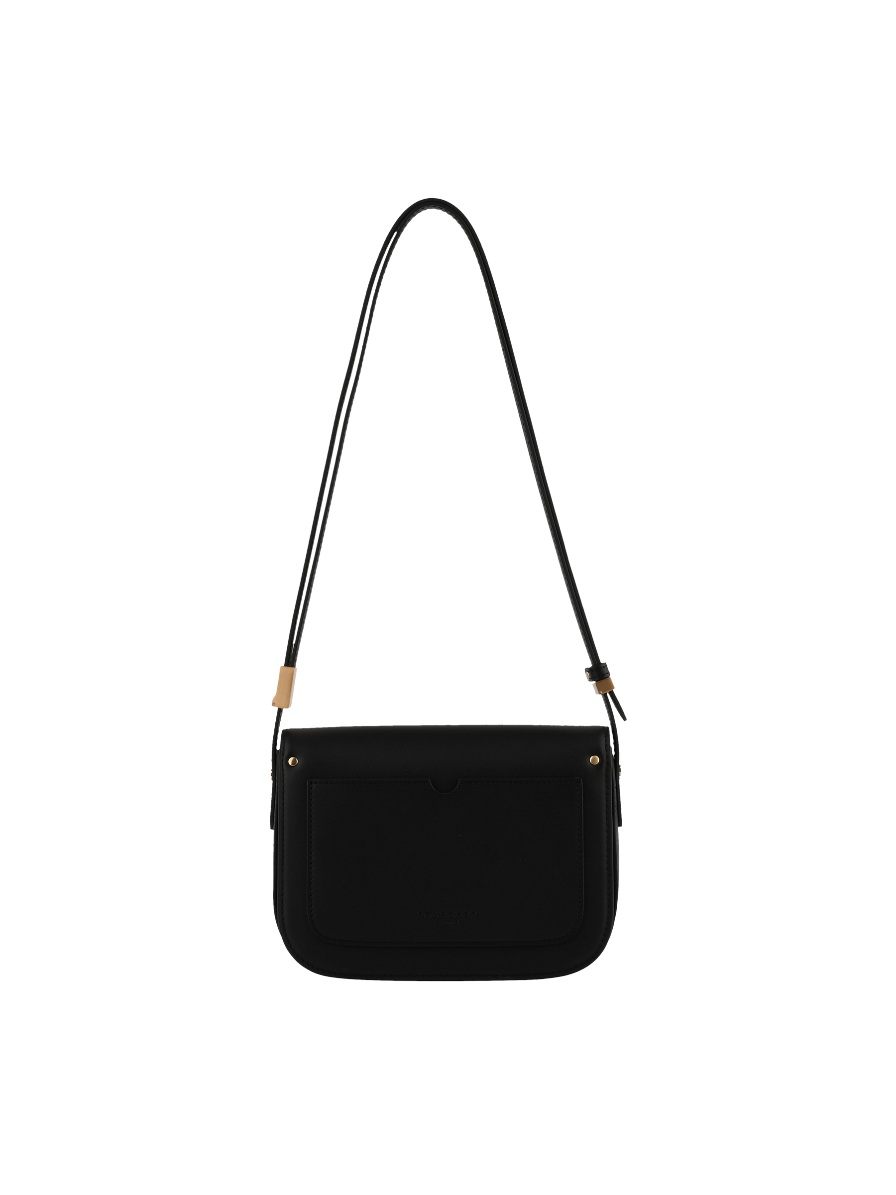 Crossbody bag in cowhide leather POURCHET Black