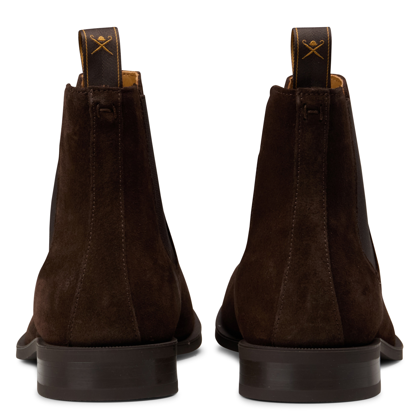Boots chelsea en cuir velours HACKETT Marron