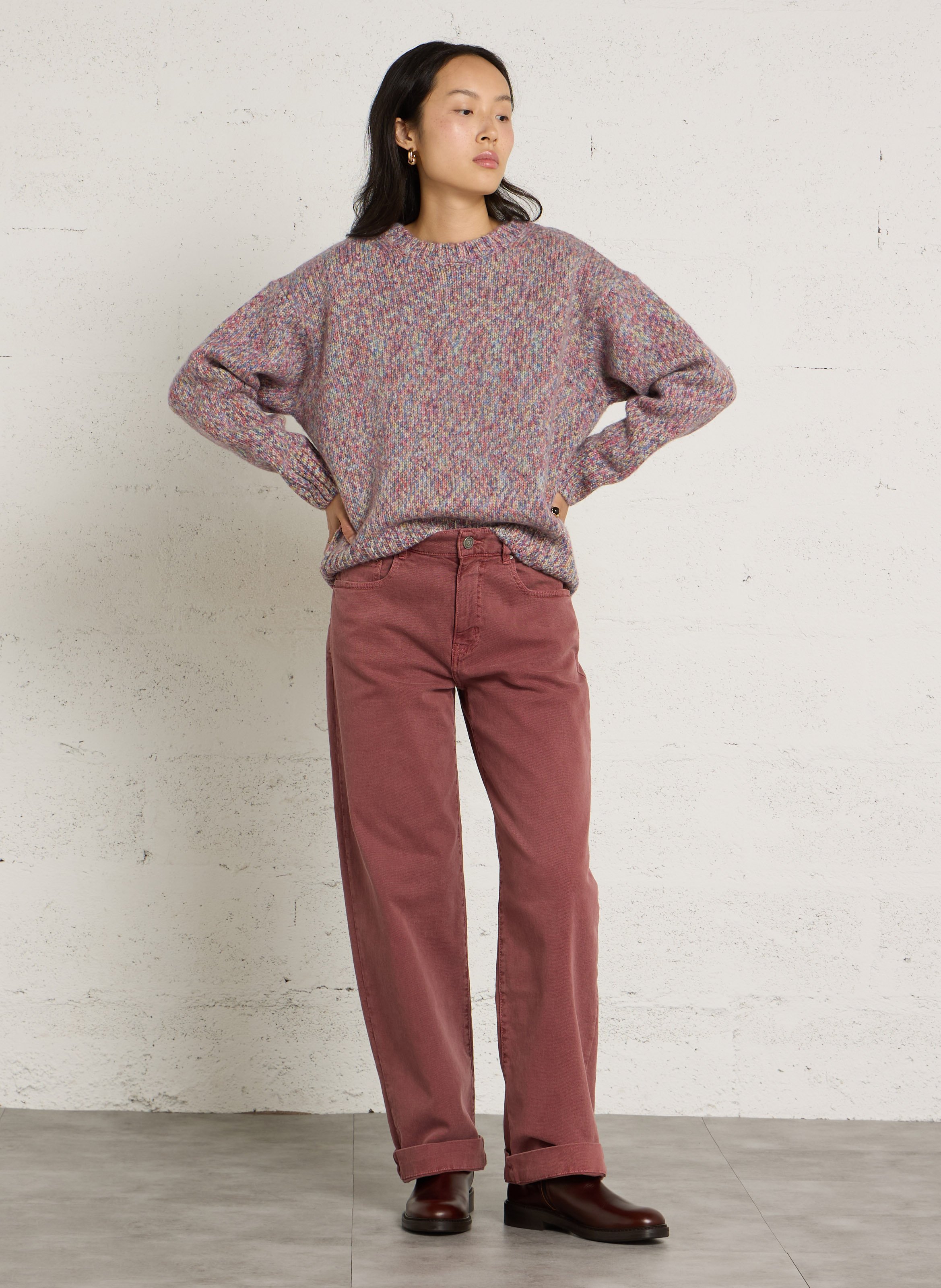 Round-neck wool sweater THINKING MU Multicolored