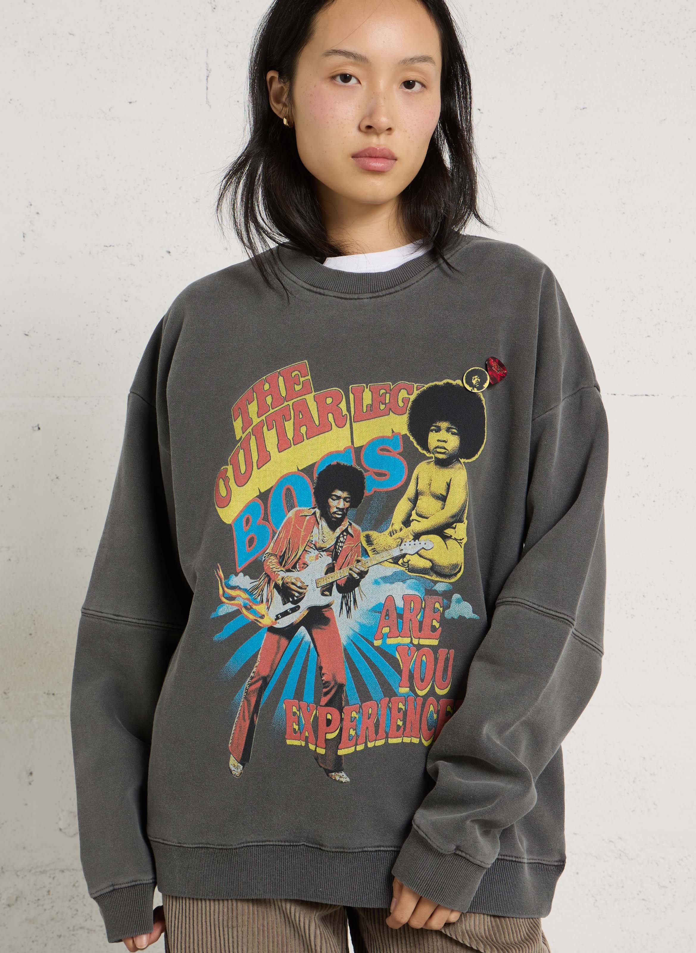Sweat ample sérigraphié col rond NEWTONE Gris