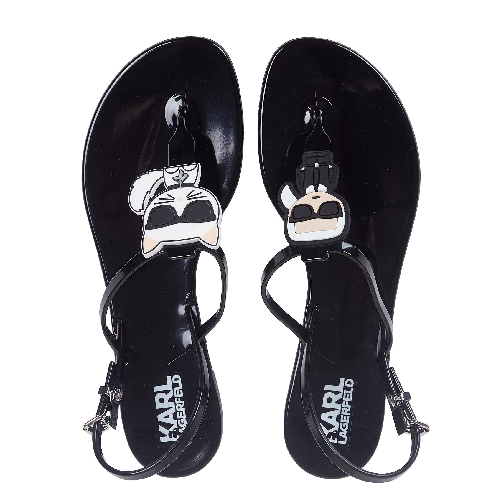Sandales plates Karl KARL LAGERFELD Noir