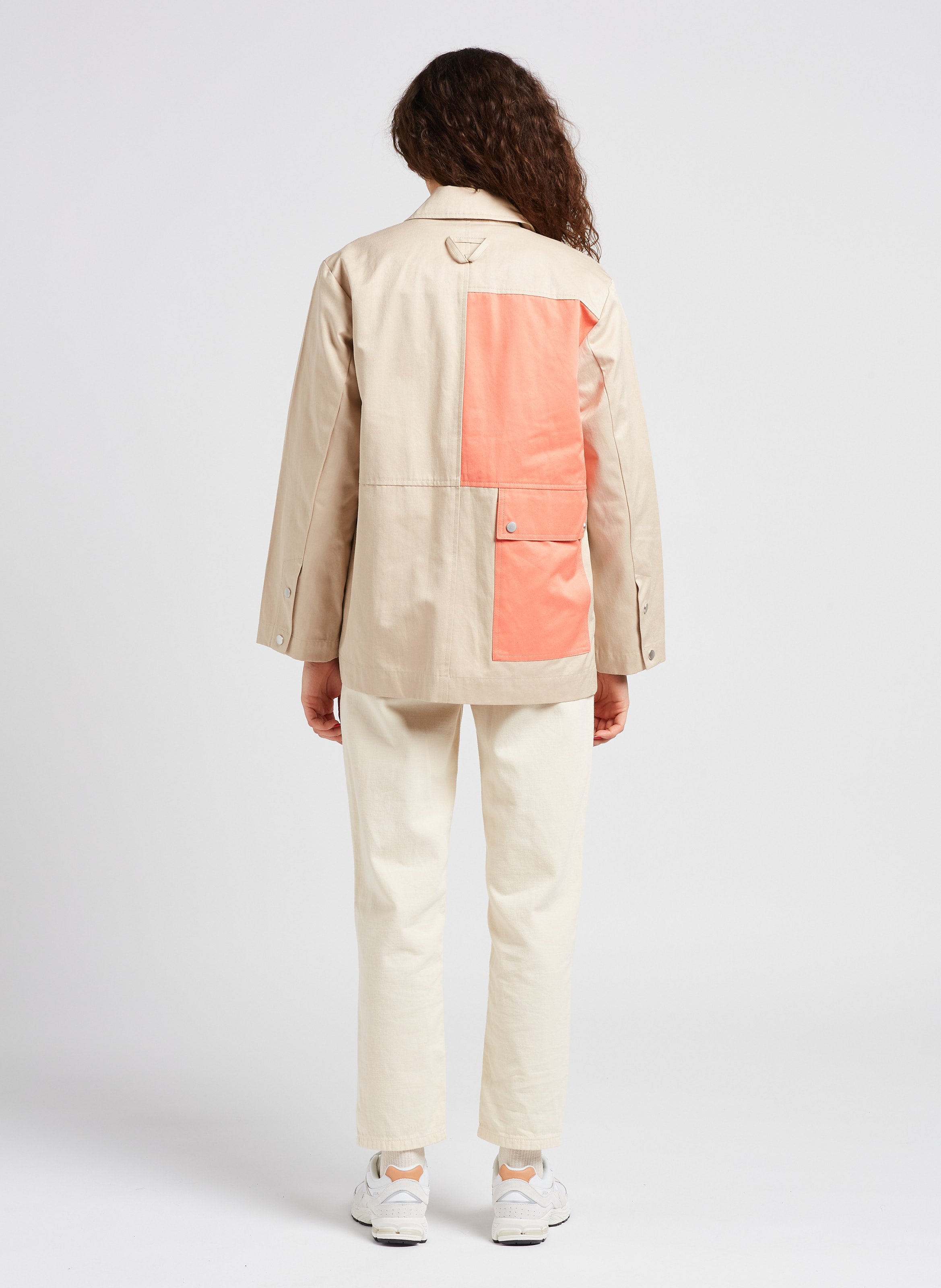 Baumwoll-Mix-Jacke mit klassischem Kragen OBJECT Braun