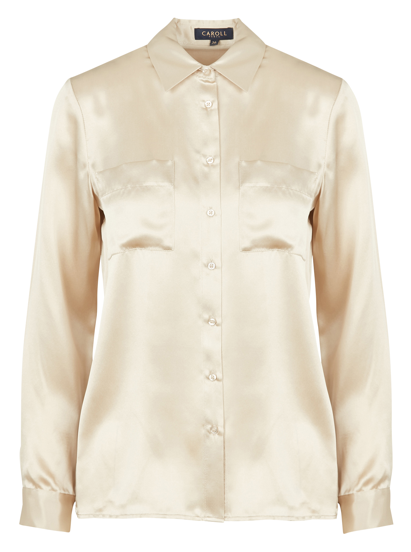 Chemise en soie col classique SK000-JEANNEB Beige