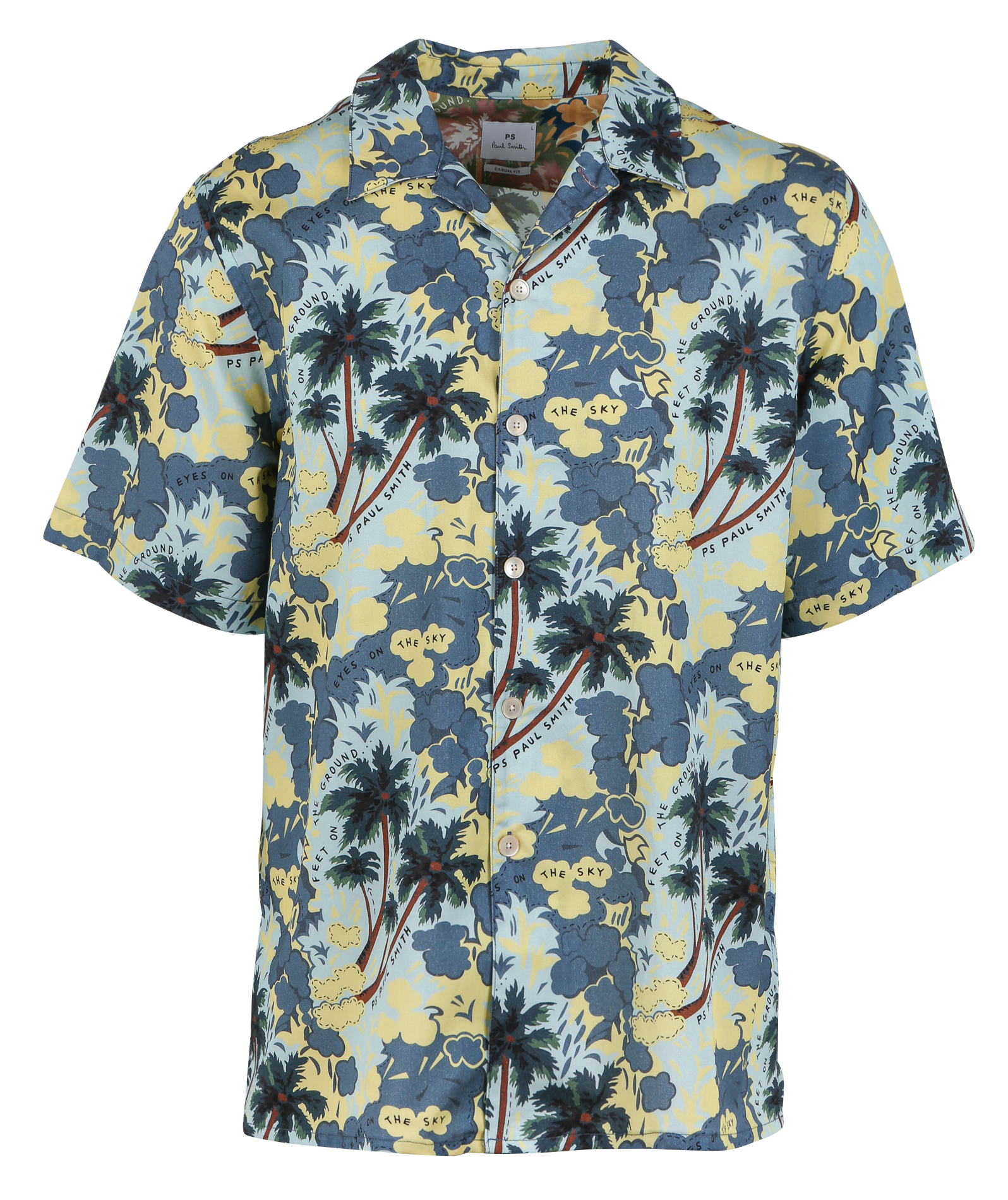 Straight printed shirt with lapels PAUL SMITH Blue