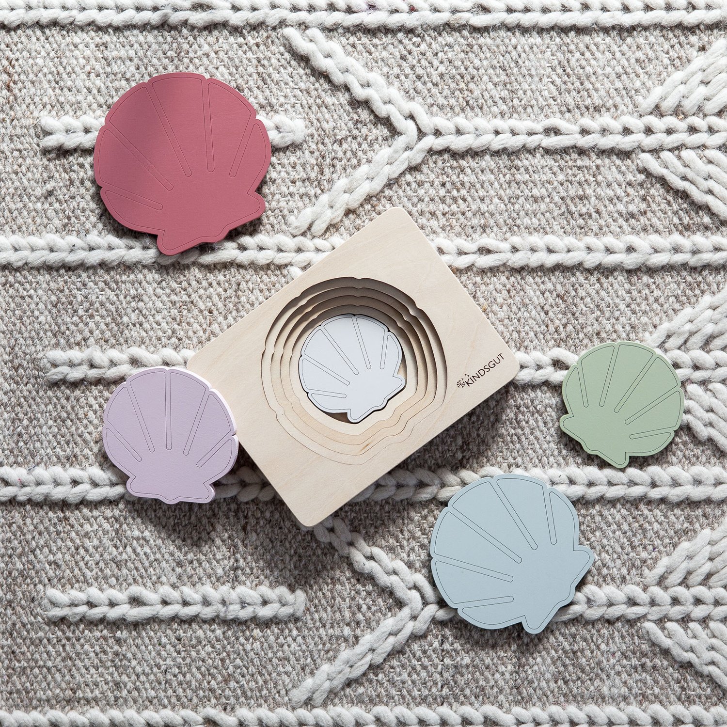 Wooden rabbit puzzle KINDSGUT Red