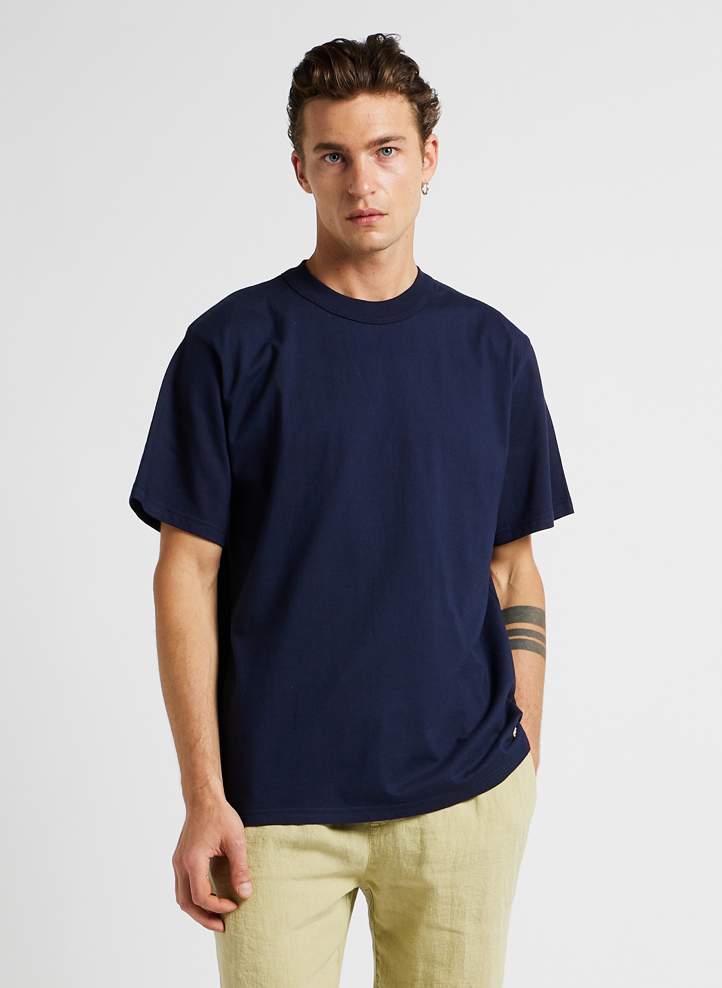 Tee-shirt droit ras du cou en coton bio ARMOR LUX Bleu