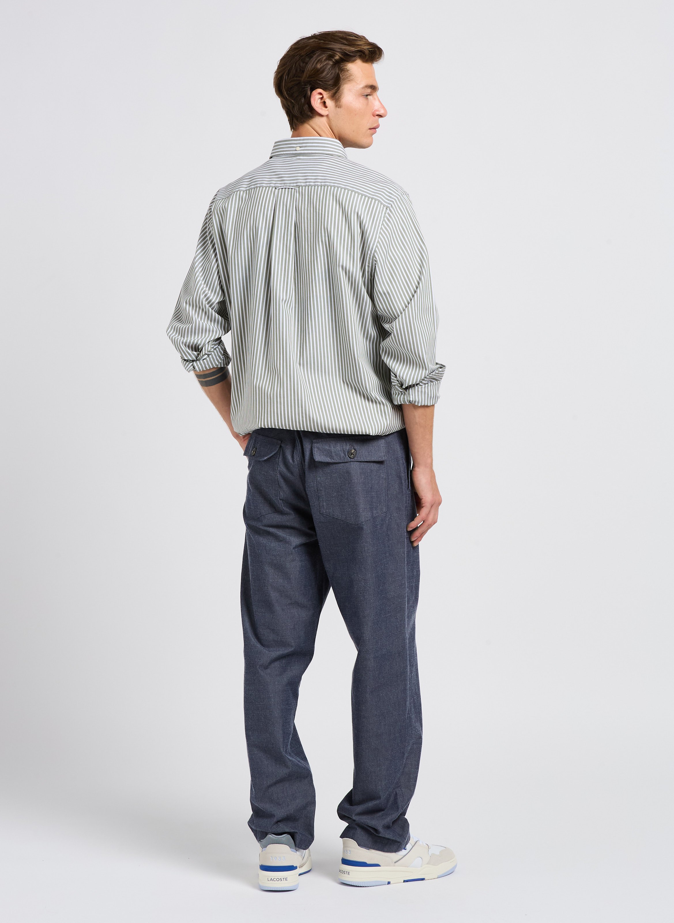Pantalon droit en coton bio KNOWLEDGE COTTON APPAREL Bleu