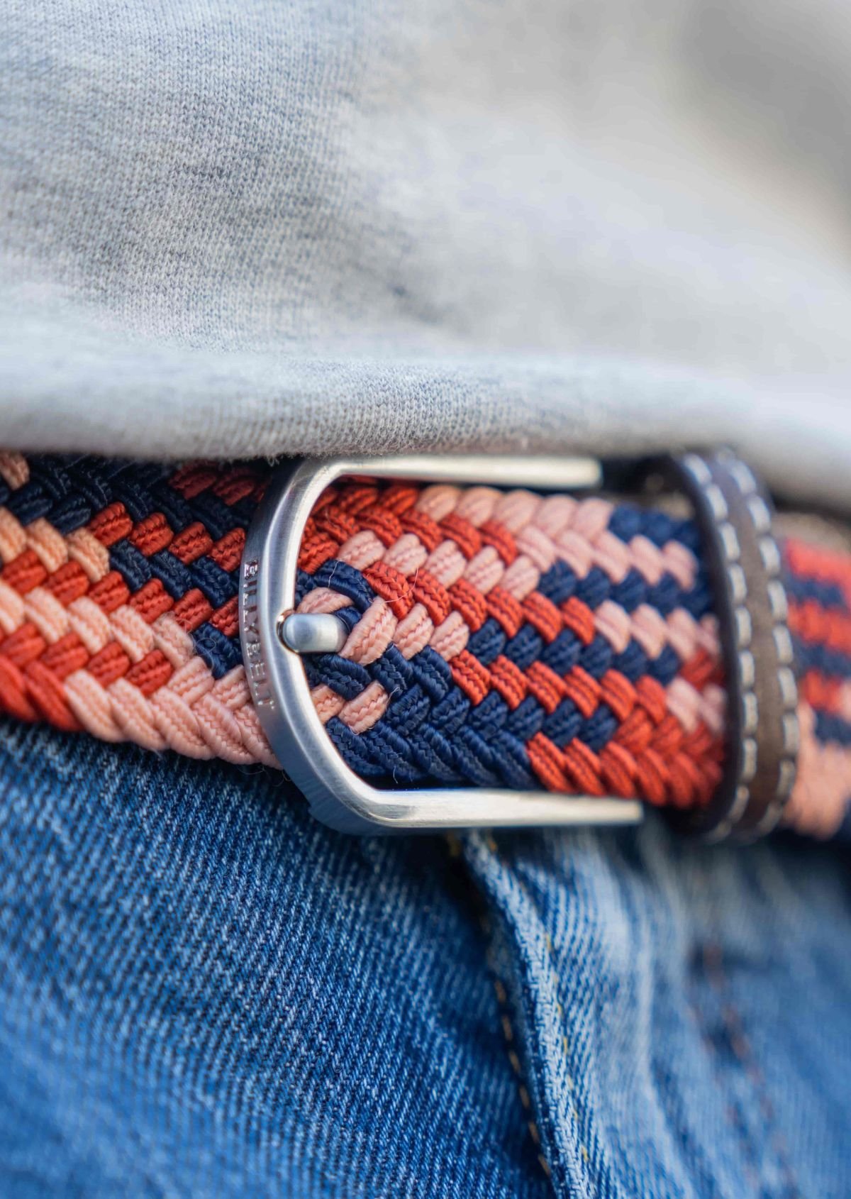 Multicolored braided elastic belt BILLYBELT Multicolored