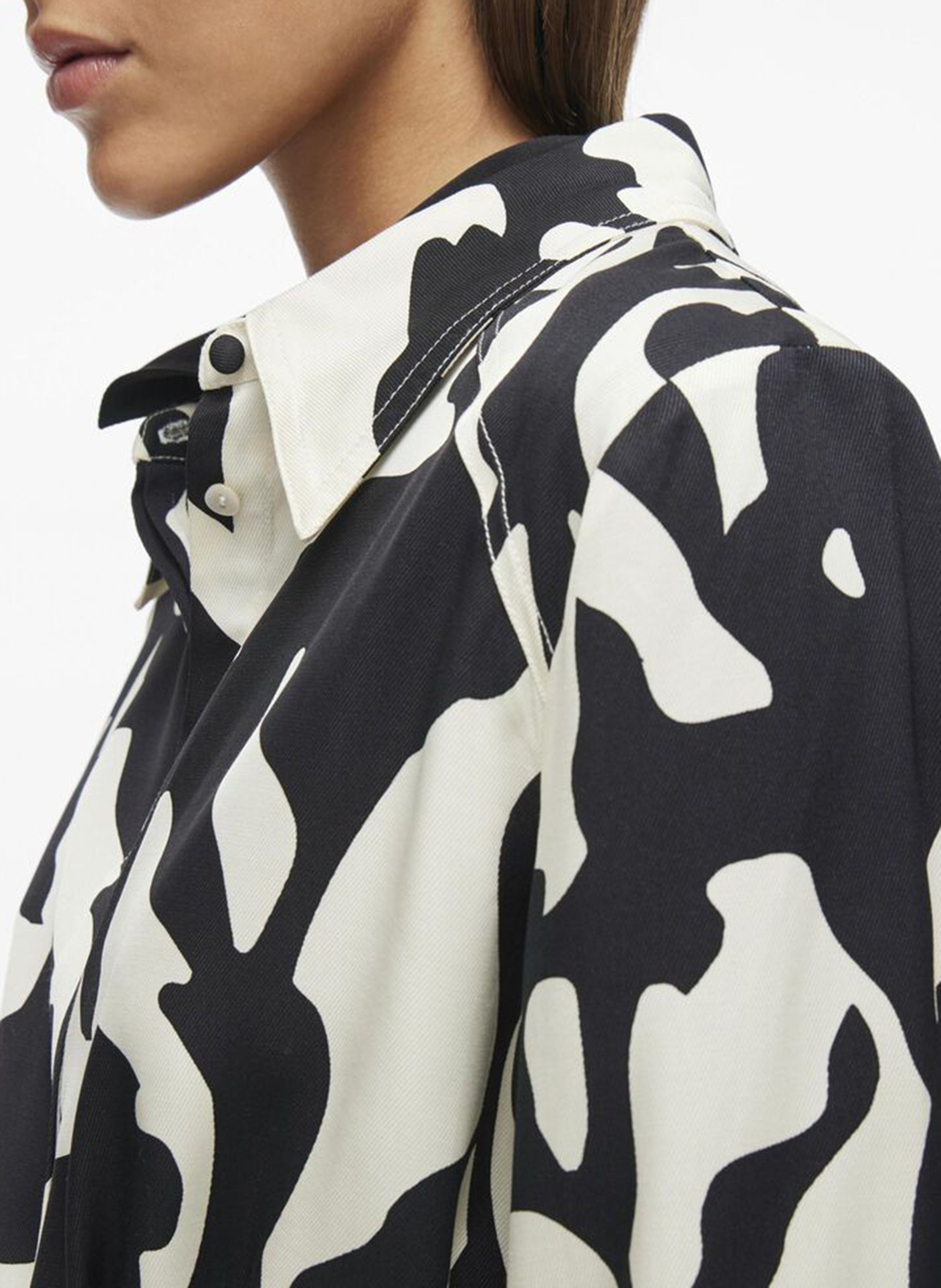 Printed belted shirt ROUGE EDIT Beige