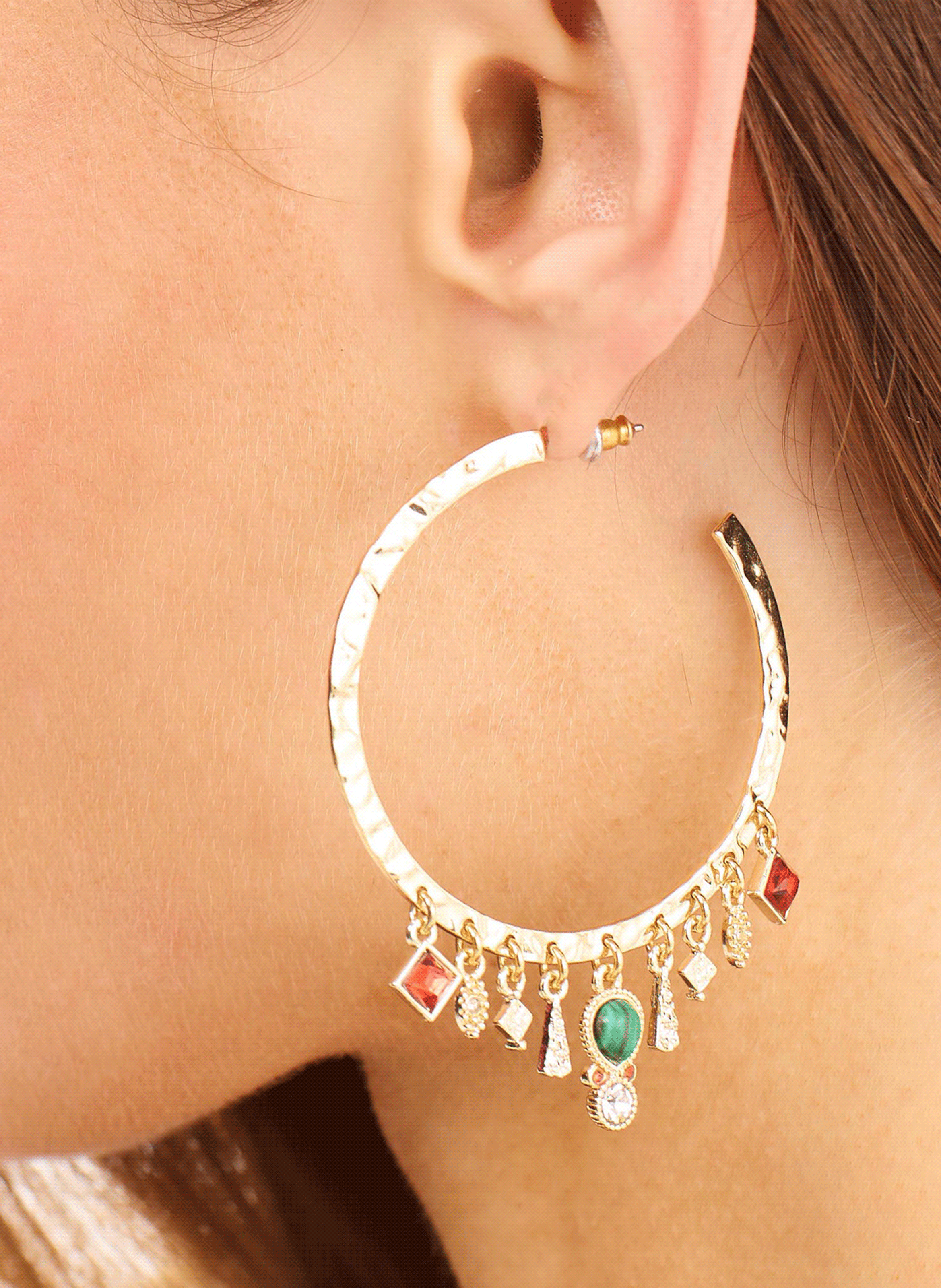 Dangling earrings for pierced ears with pearls HIPANEMA Golden