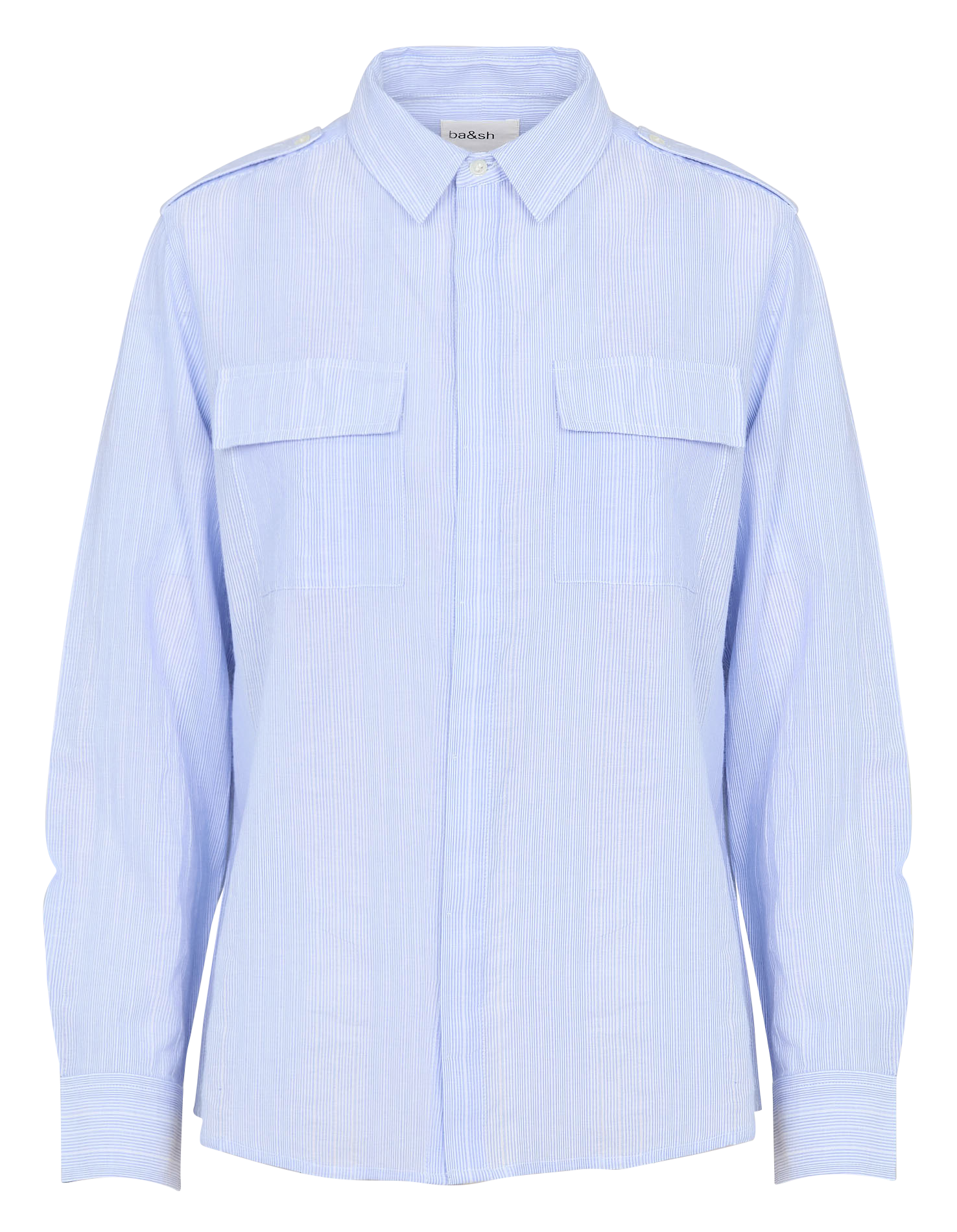 Chemise droite col classique en coton BA&SH Bleu