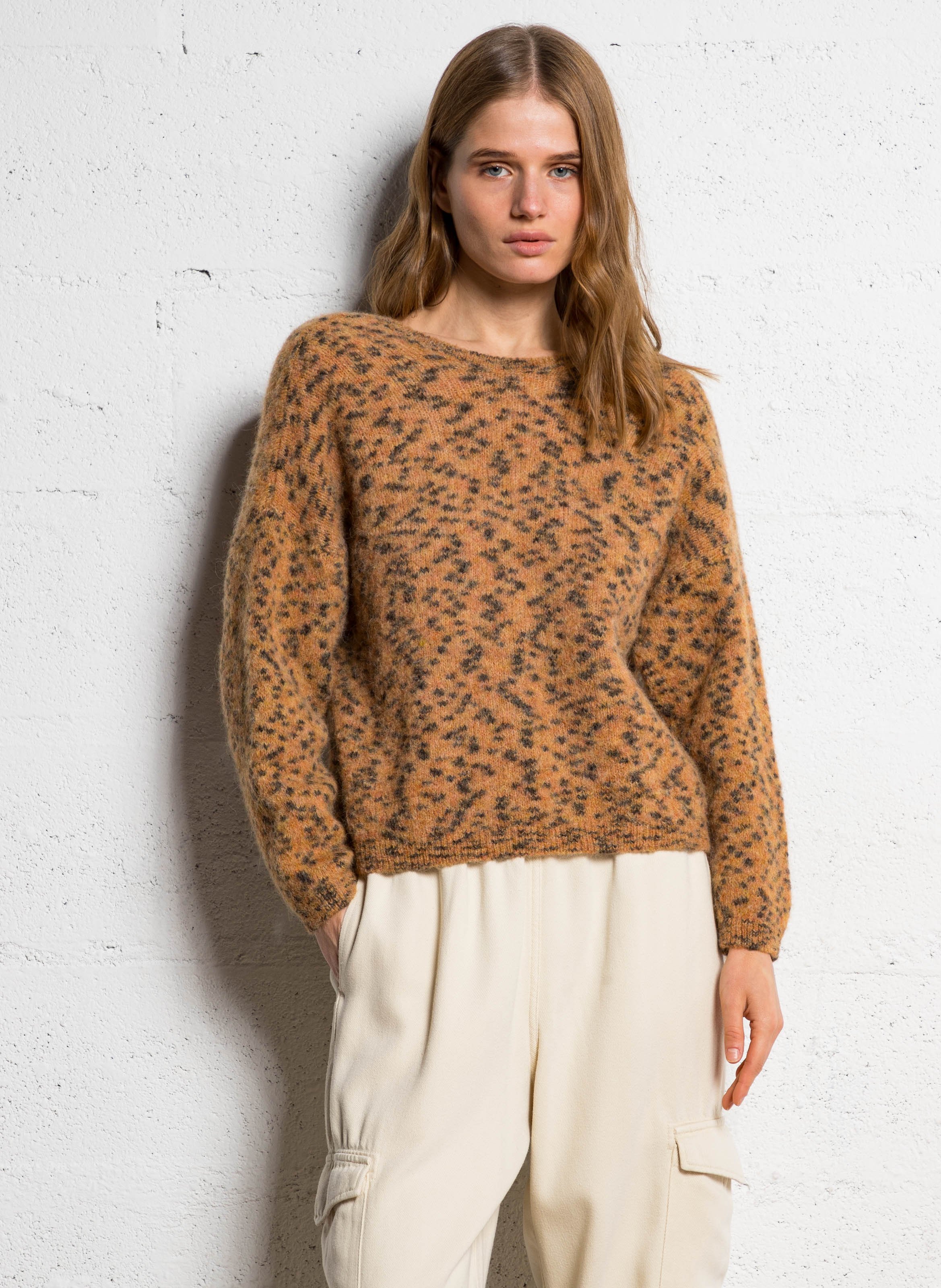 Wijde, katoenen cargobroek THE NEW SOCIETY Beige