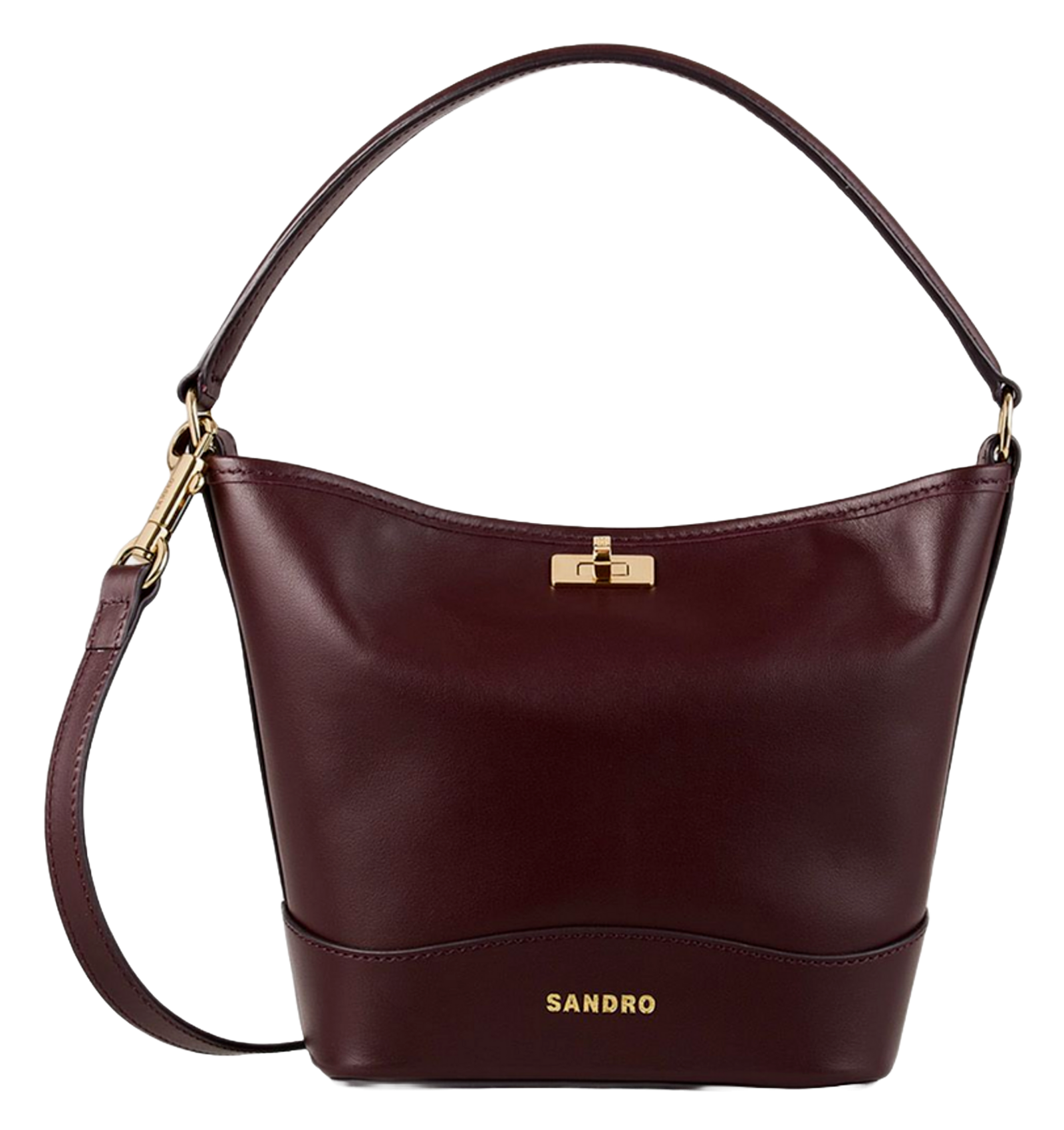 Kleine schoudertas van leer met trekkoord SANDRO
