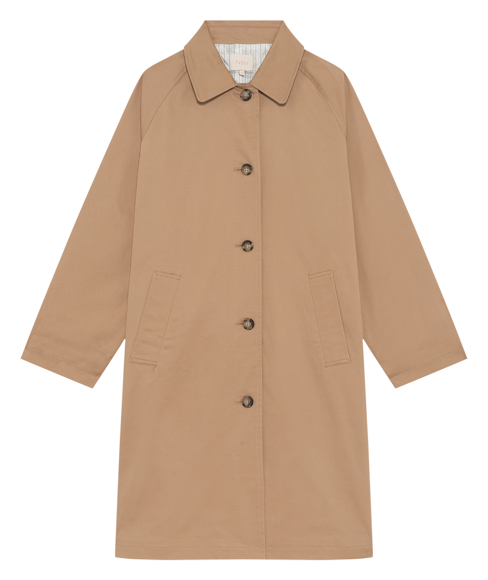 Trench met opstaande kraag van gemengd katoen PABLO Beige