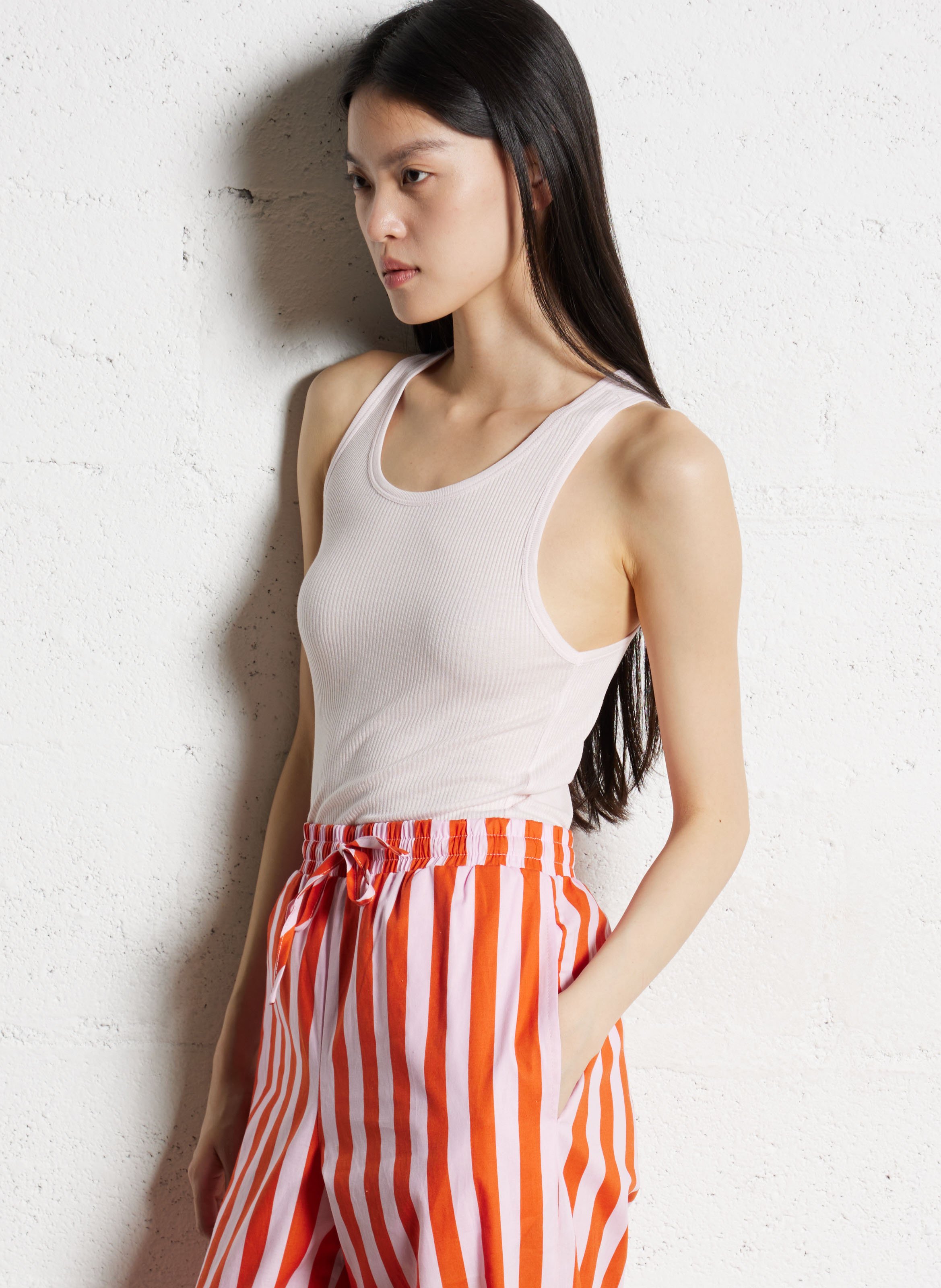 Débardeur à col rond MAJESTIC FILATURES Rose