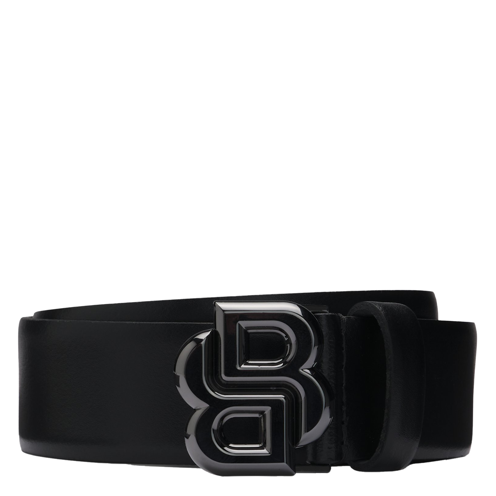 Buckled leather belt BOSS Black