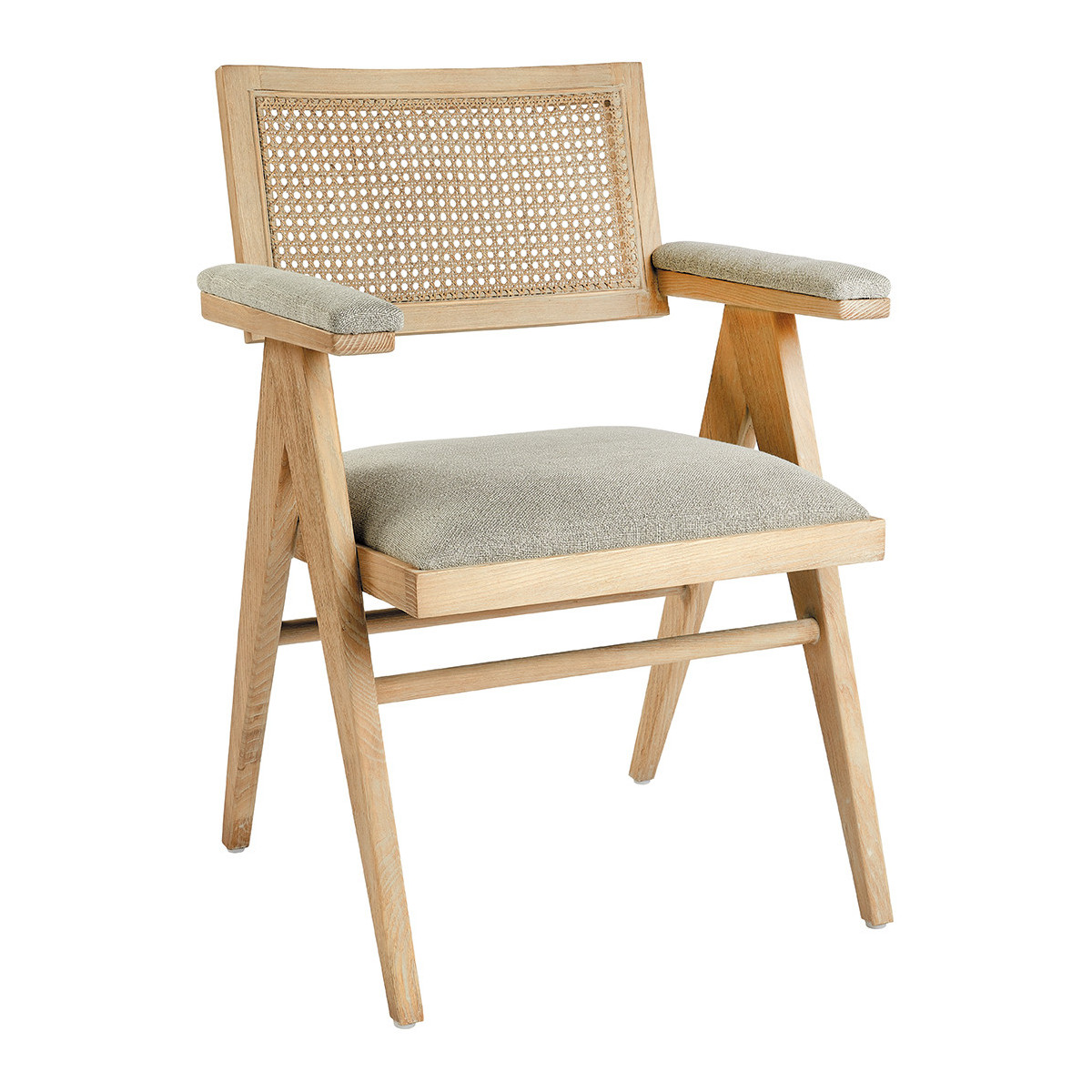 Beige linen armchair BLANC D'IVOIRE Beige