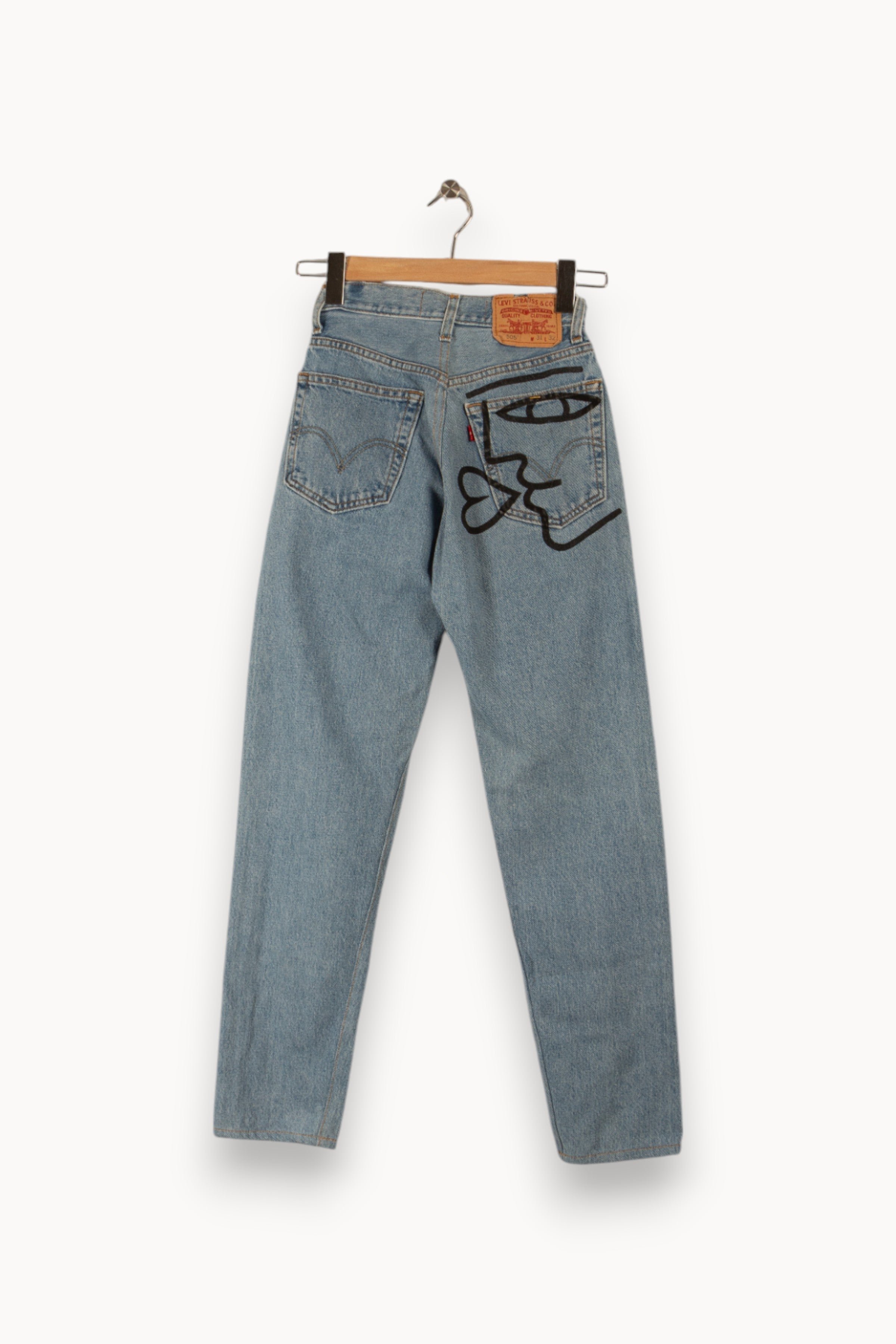 Cropped slim jeans with studs LEVI'S - Seconde main Blue