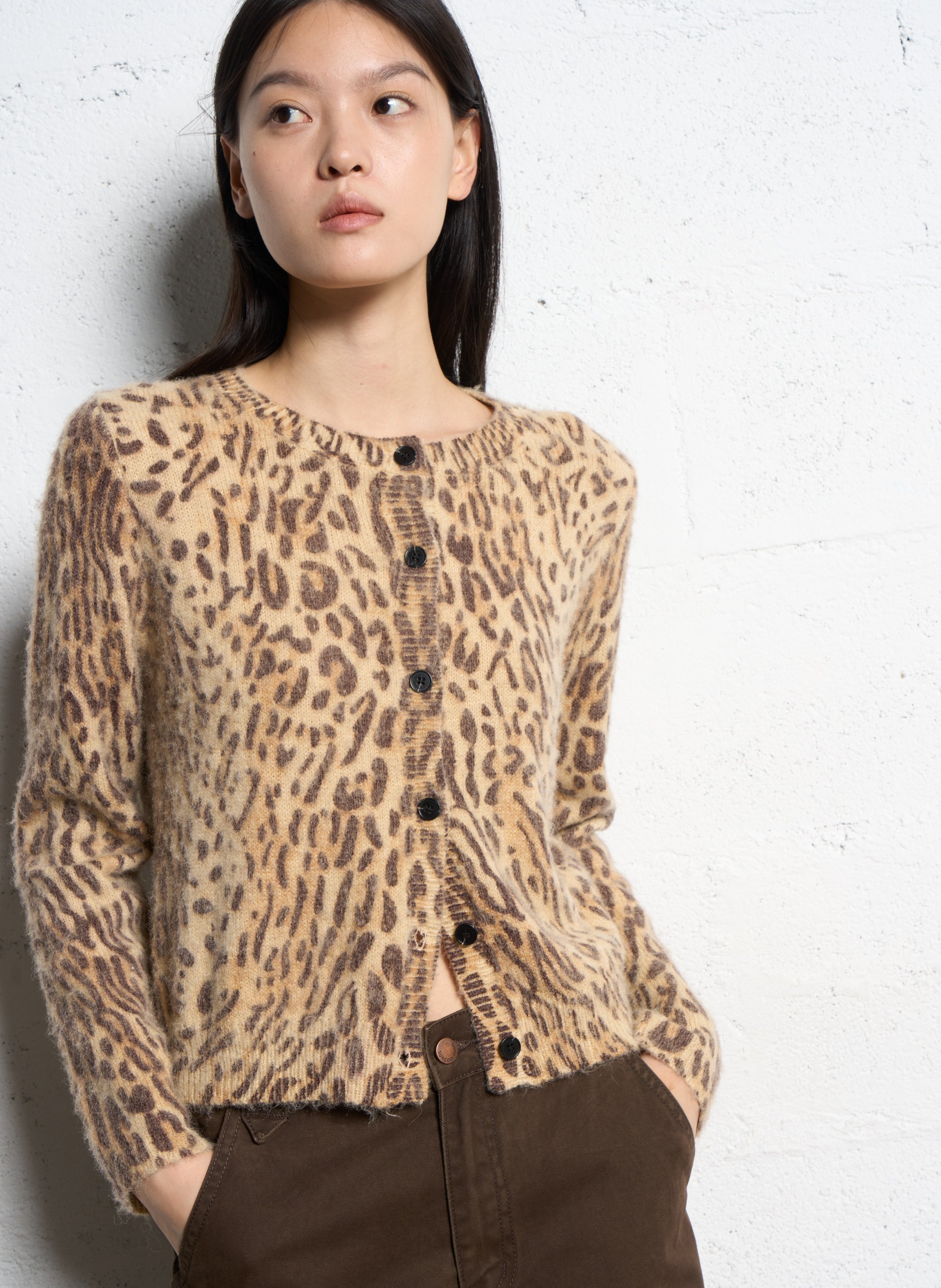 Gilet droit col rond SUNCOO Beige