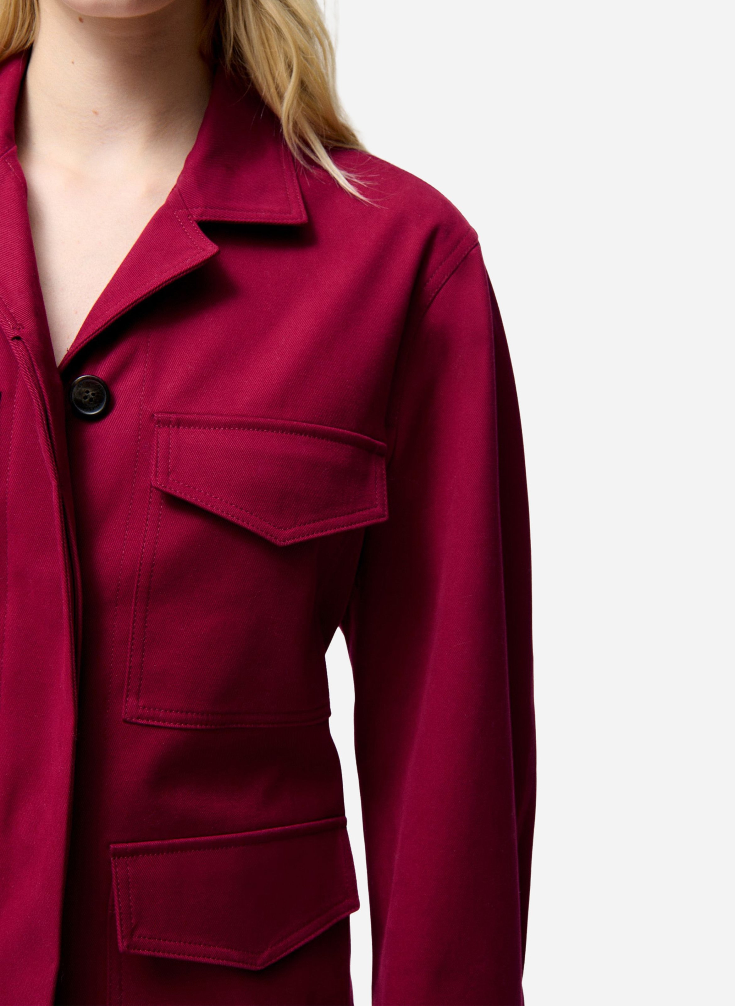 Veste oversize col tailleur en coton VANESSA BRUNO Rouge