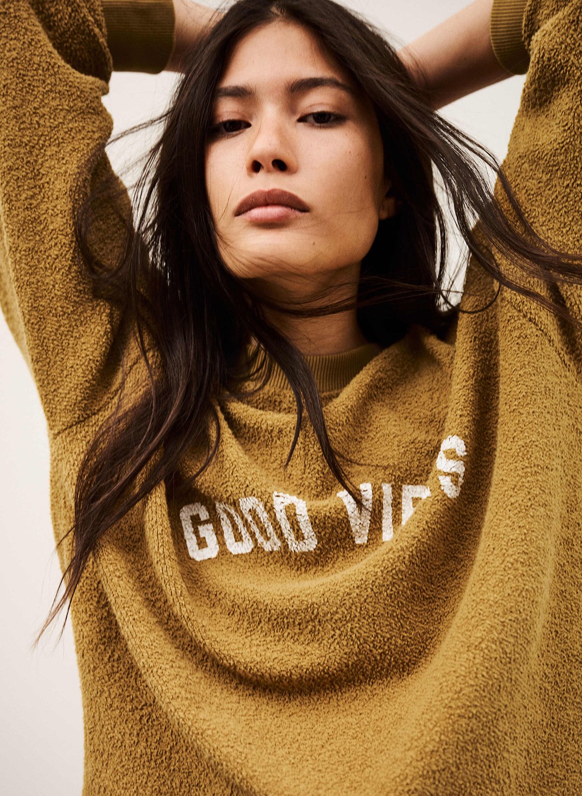 Sweat ample teddy à message BA&SH Marron