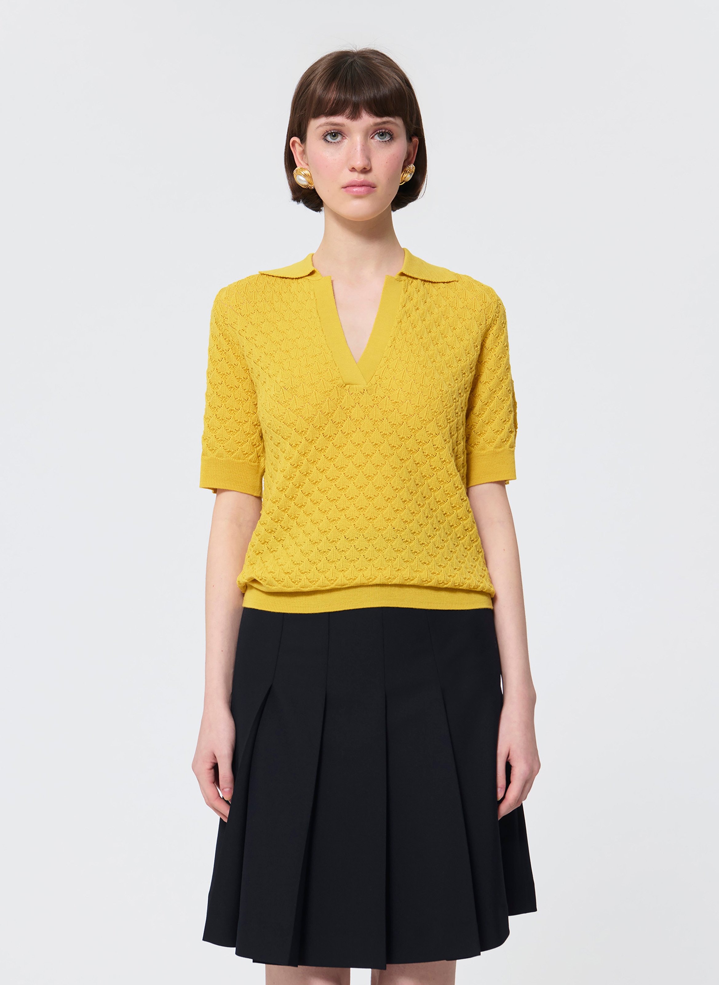 Pull polo en maille fantaisie TARA JARMON