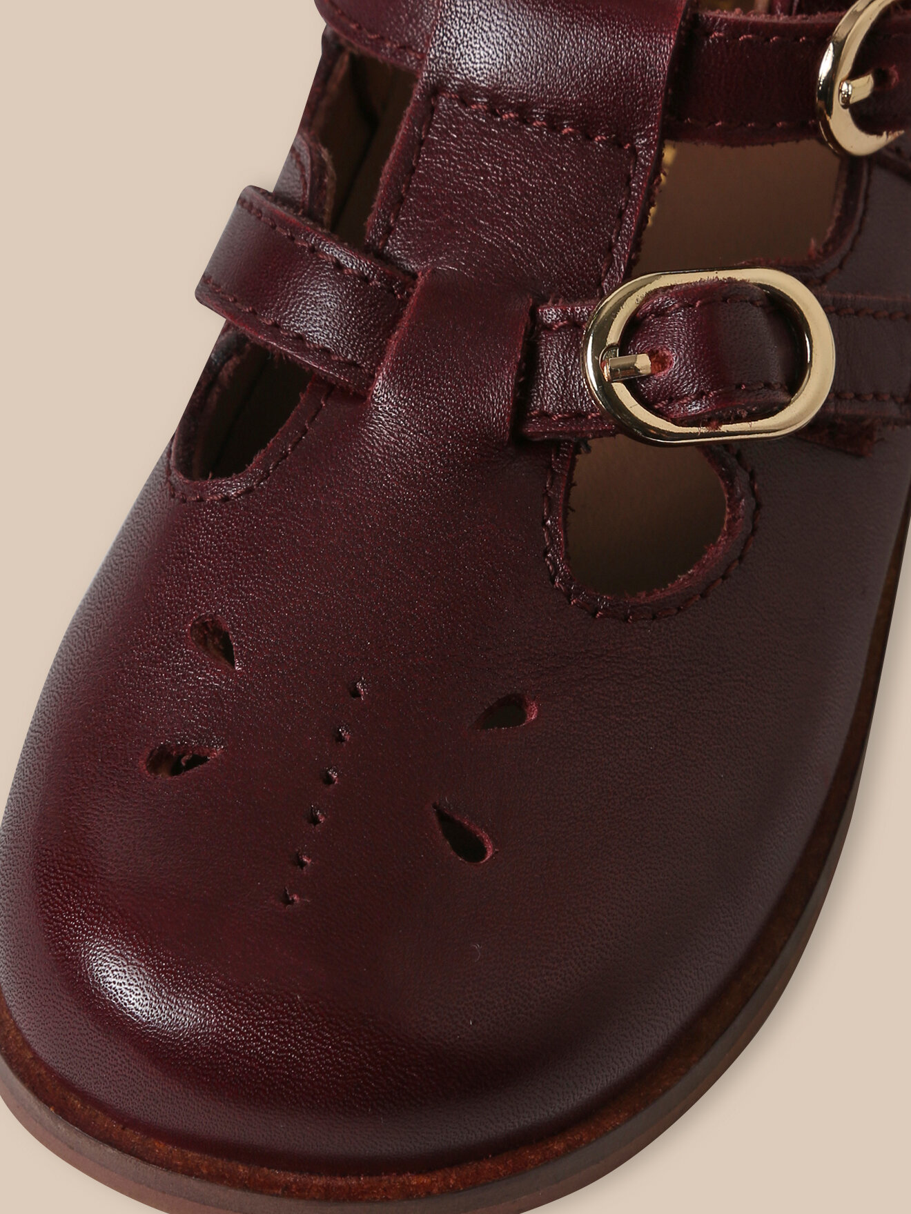 Buckle leather Mary Janes CYRILLUS Red