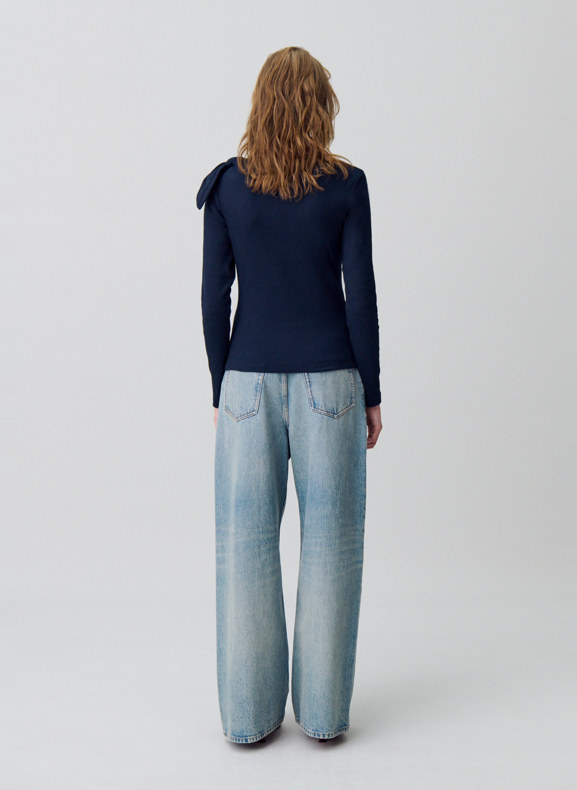 Pull en coton mélangé col rond CLAUDIE PIERLOT Bleu