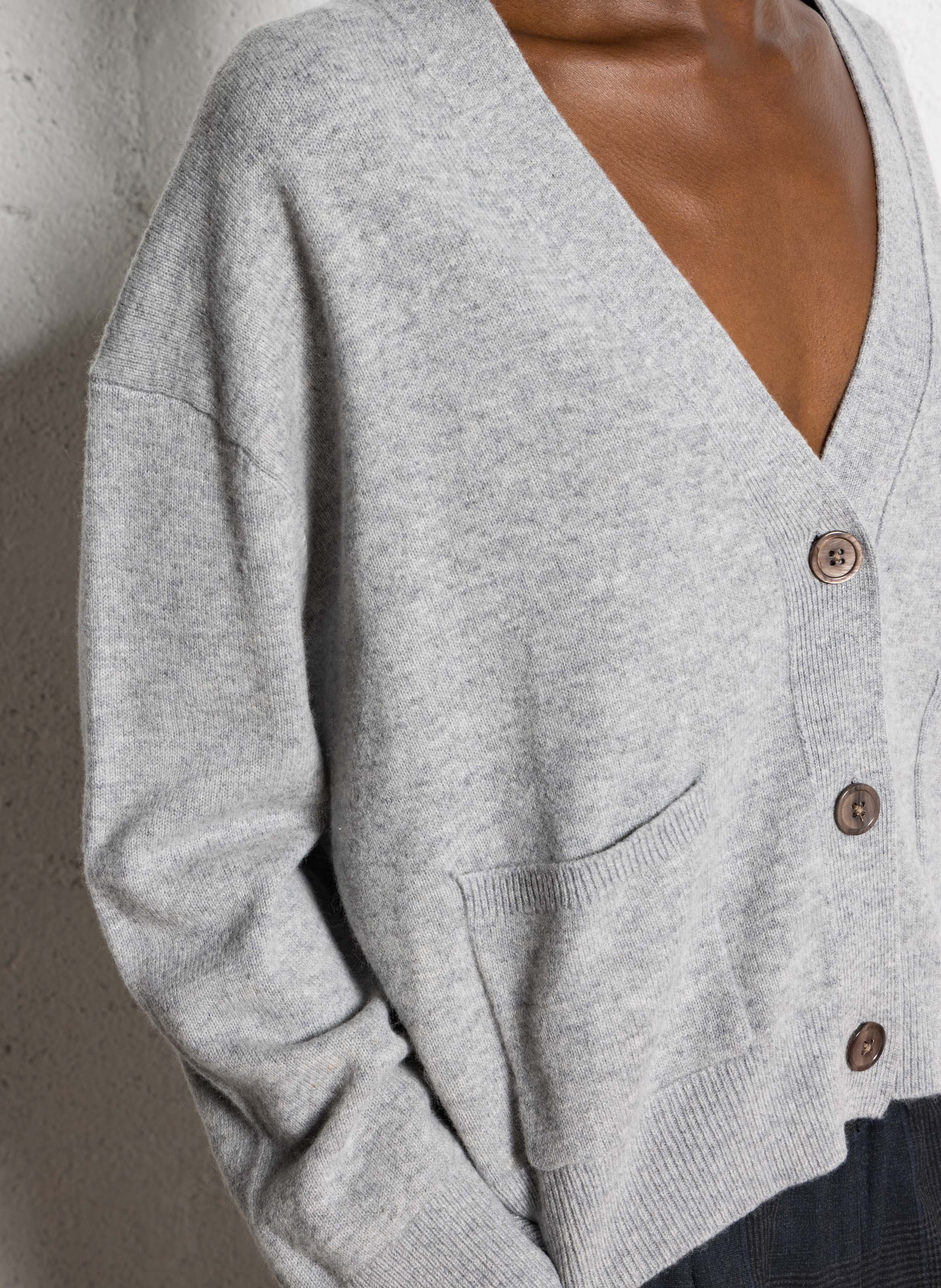 Halflang vest van wolmix Romane BELLEROSE Grijs