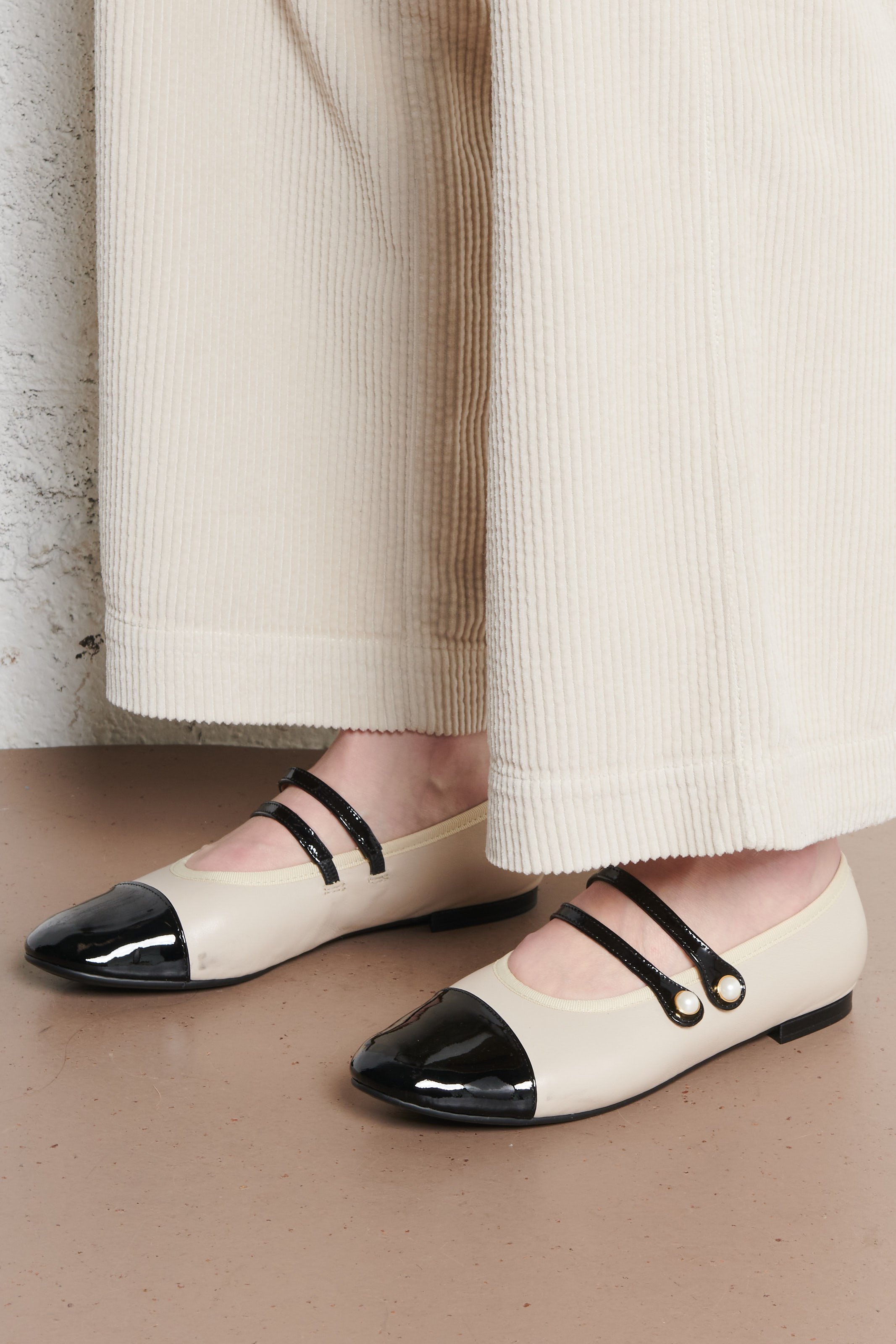 Ballerines en cuir REPETTO Beige