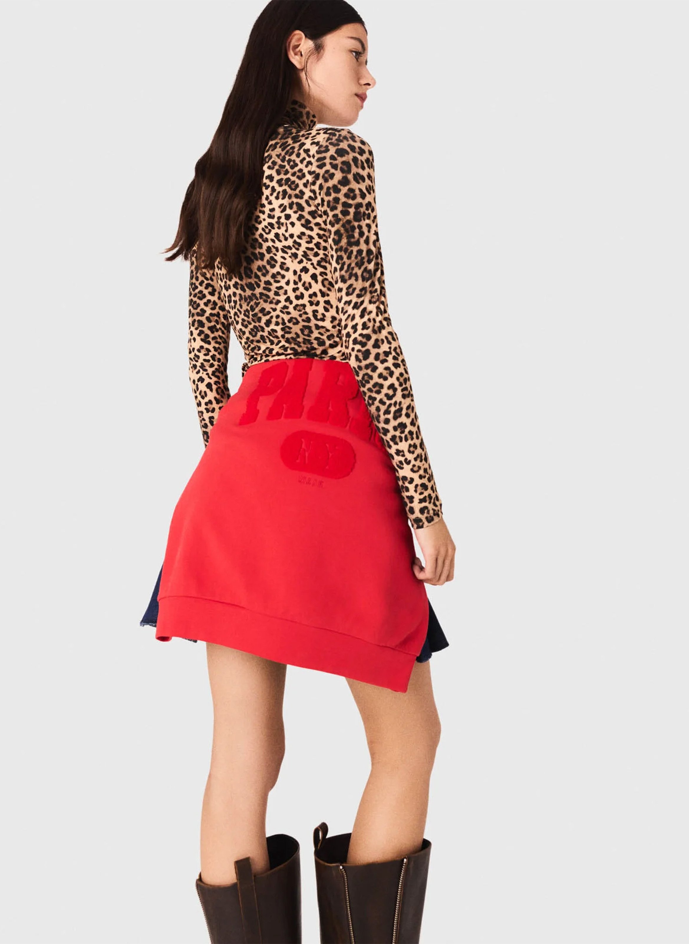 Top col montant imprimé léopard MAJE Multicolore